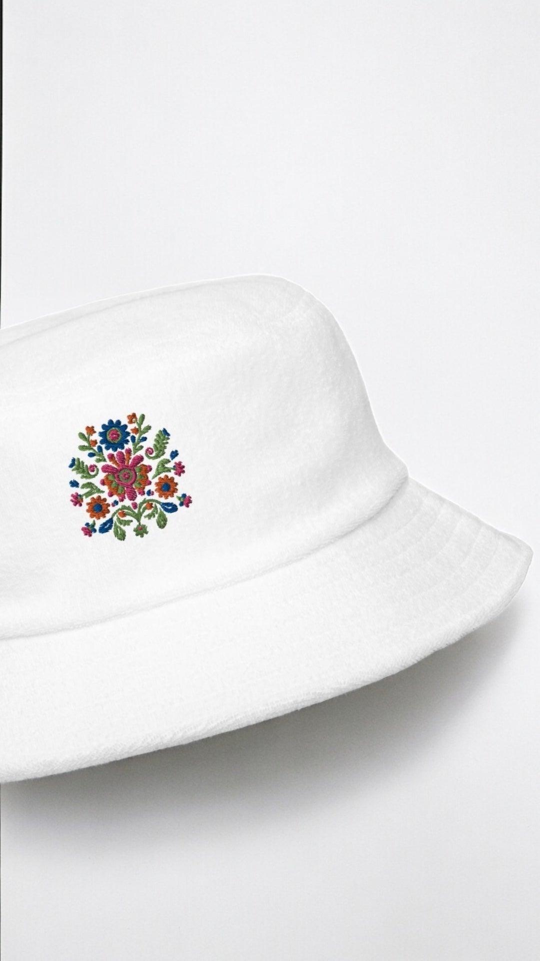 Embroidered Terry Cloth Bucket Hat - GroveWisdom