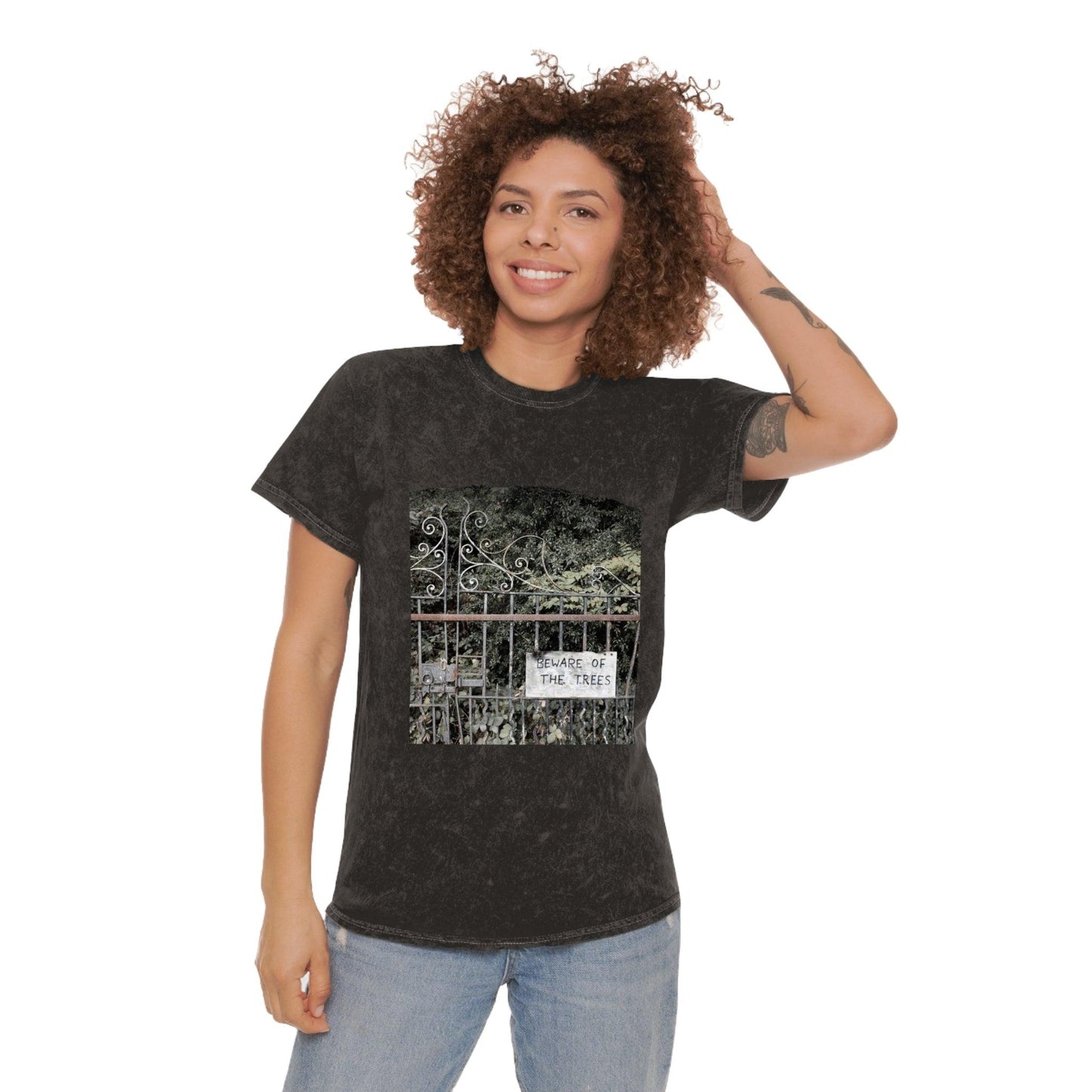 Beware the Trees Graveyard Unisex Mineral Wash T-Shirt - GroveWisdom