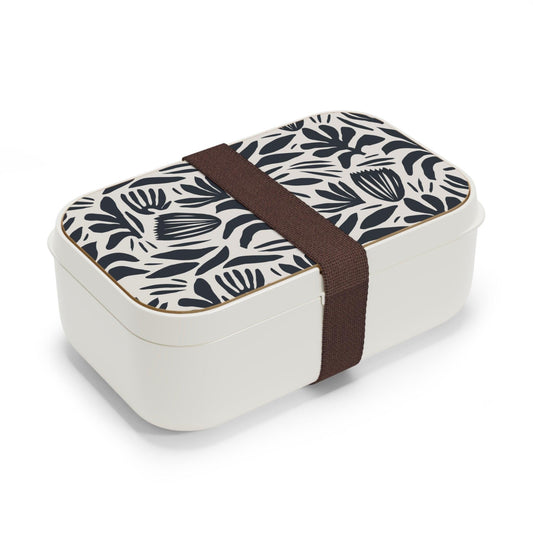 Black and White Flower Bento Lunch Box - GroveWisdom