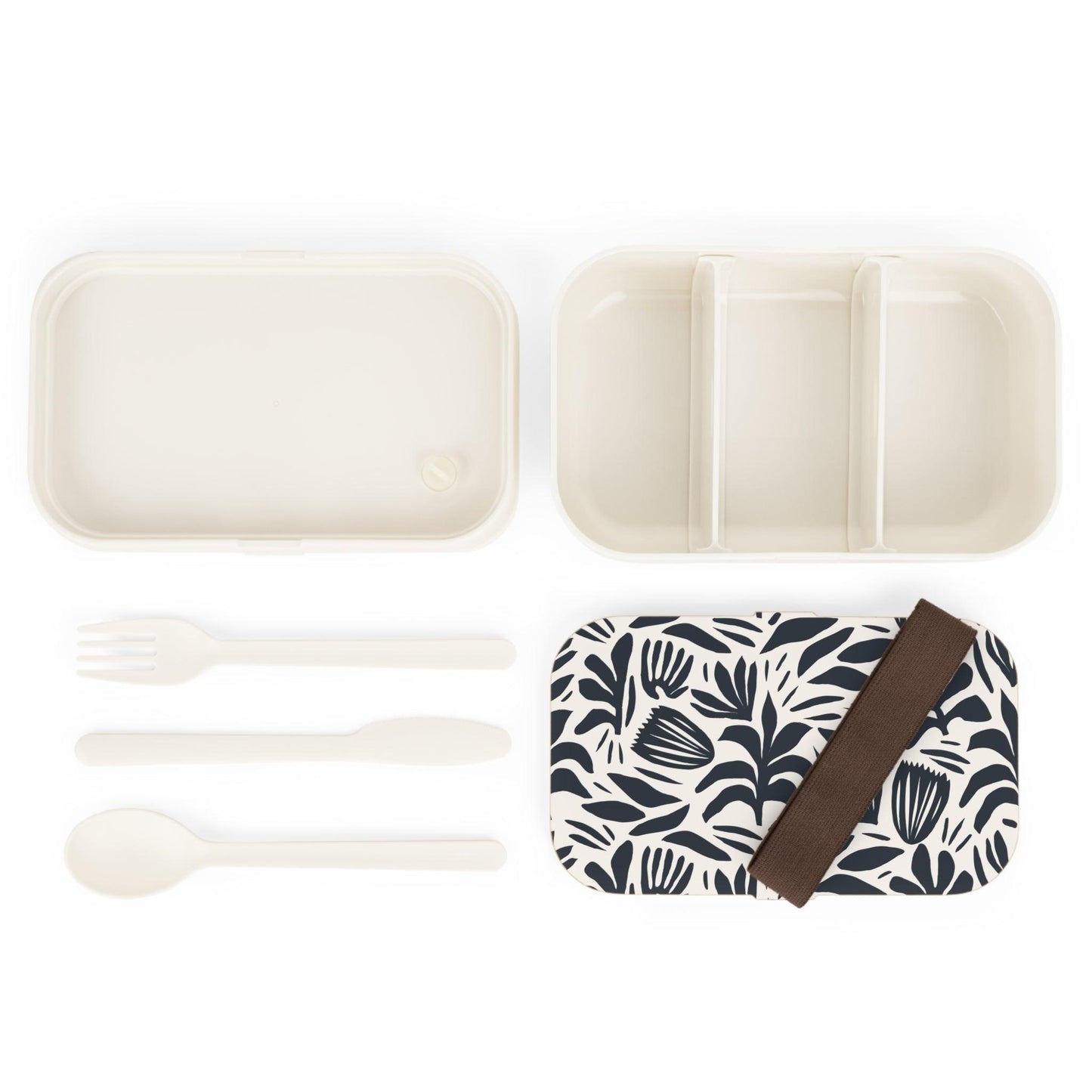 Black and White Flower Bento Lunch Box - GroveWisdom