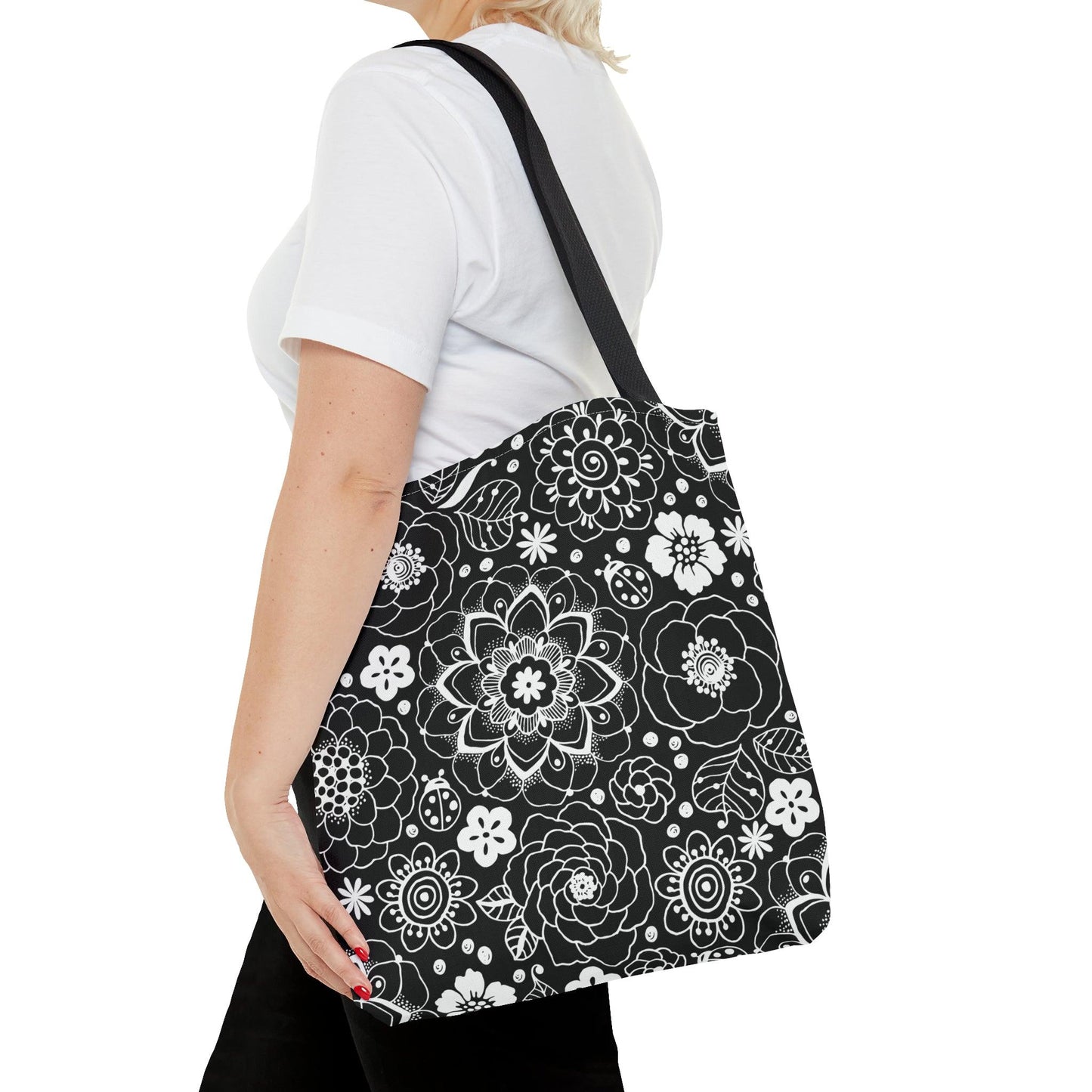 Black and White Mandala Tote - GroveWisdom