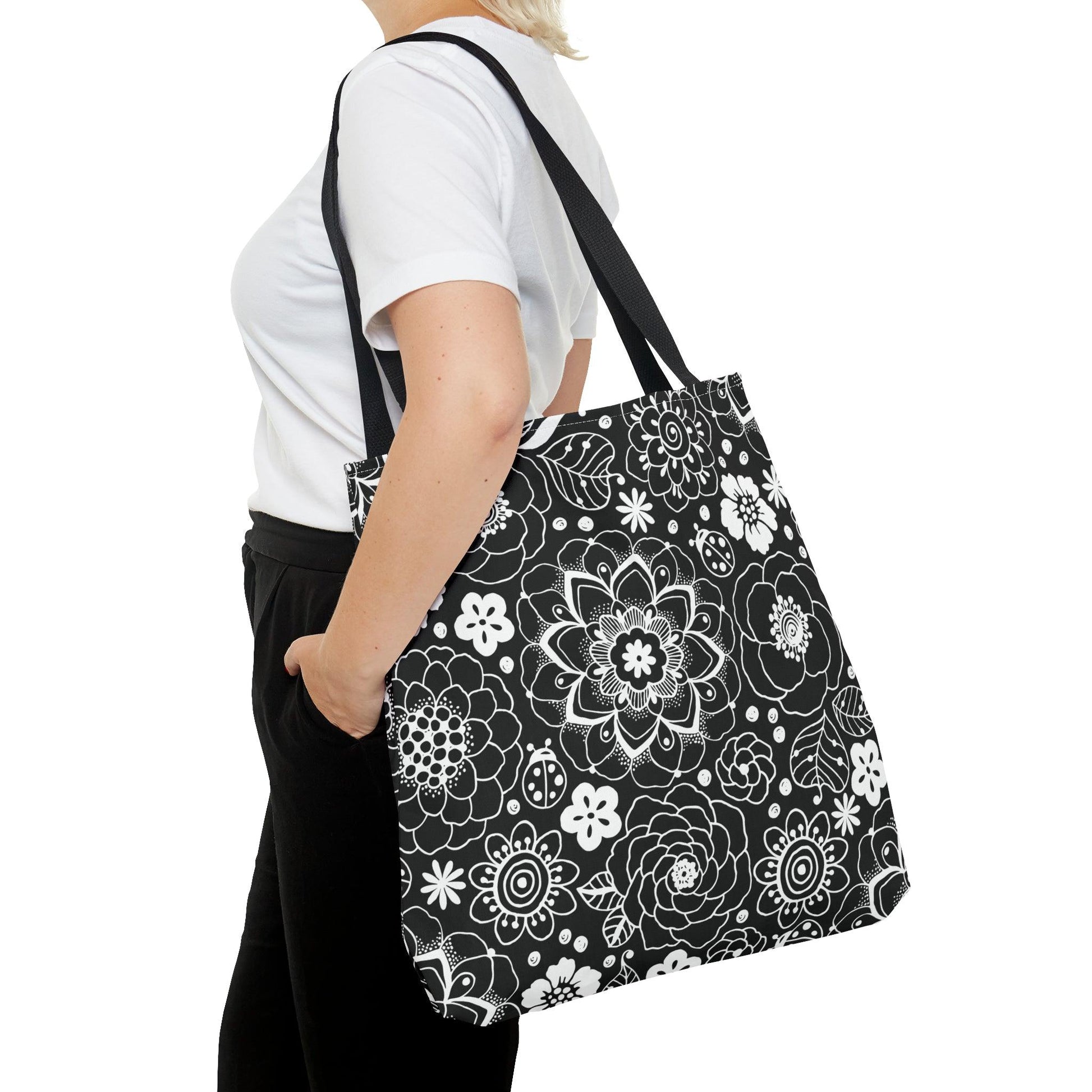 Black and White Mandala Tote - GroveWisdom