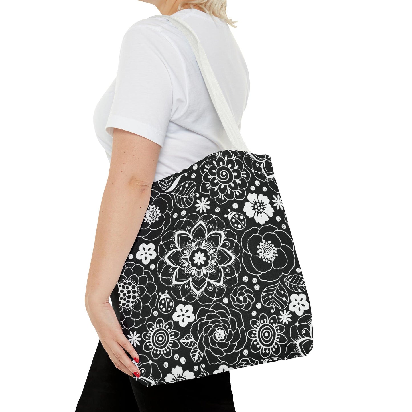 Black and White Mandala Tote - GroveWisdom