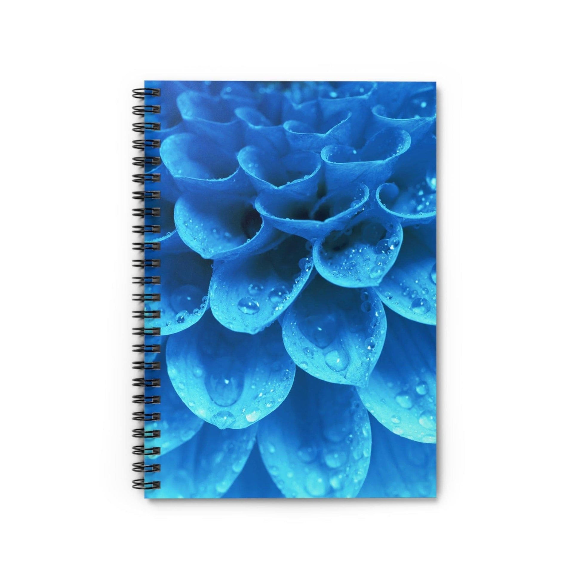 Blue Dahlia Spiral Notebook - Ruled Line - GroveWisdom