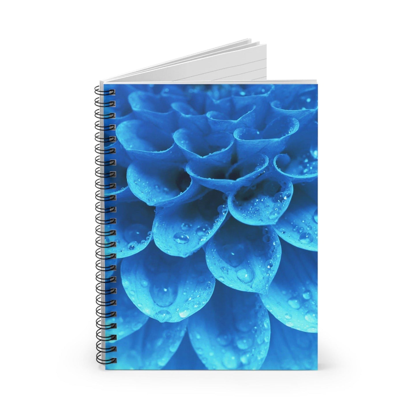 Blue Dahlia Spiral Notebook - Ruled Line - GroveWisdom