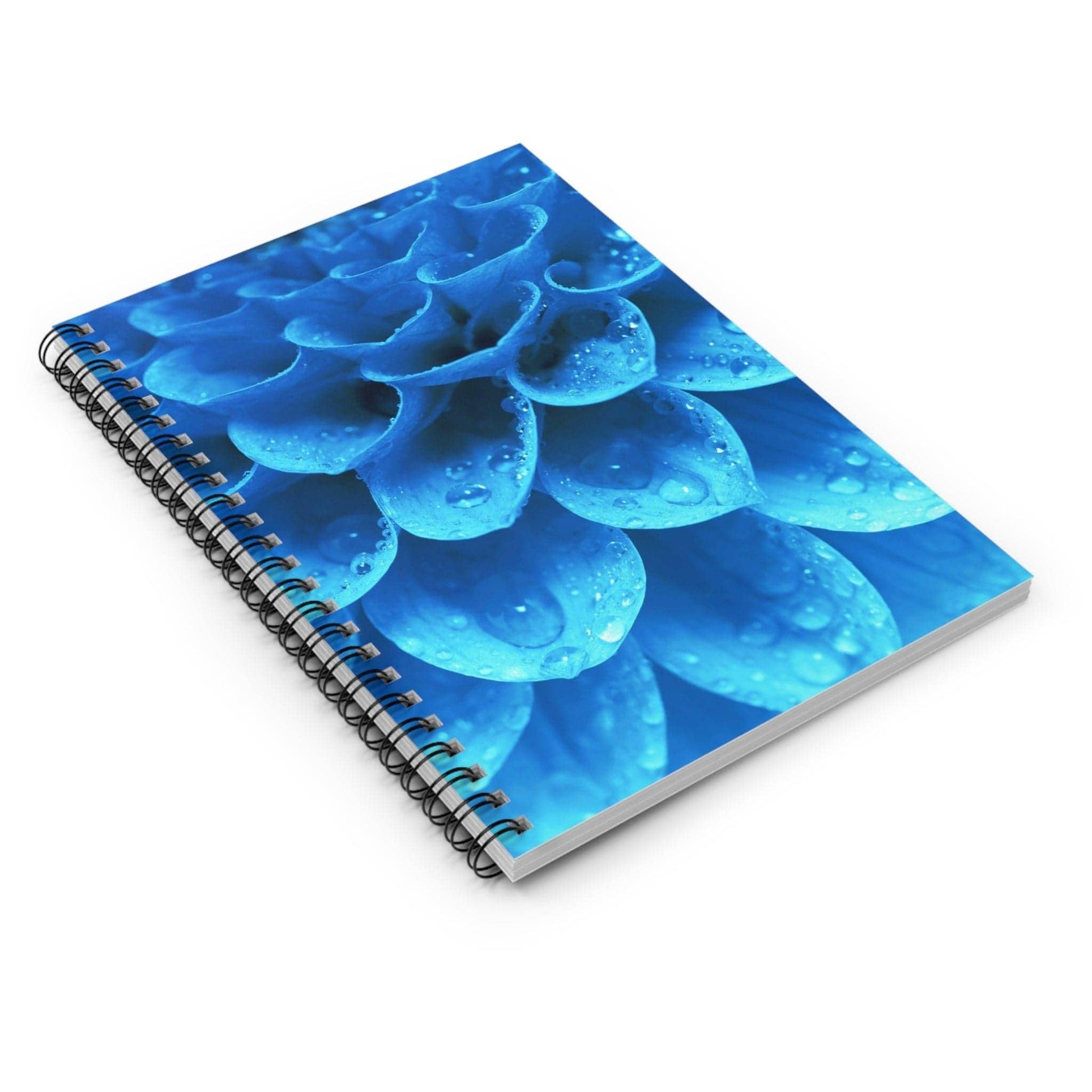 Blue Dahlia Spiral Notebook - Ruled Line - GroveWisdom