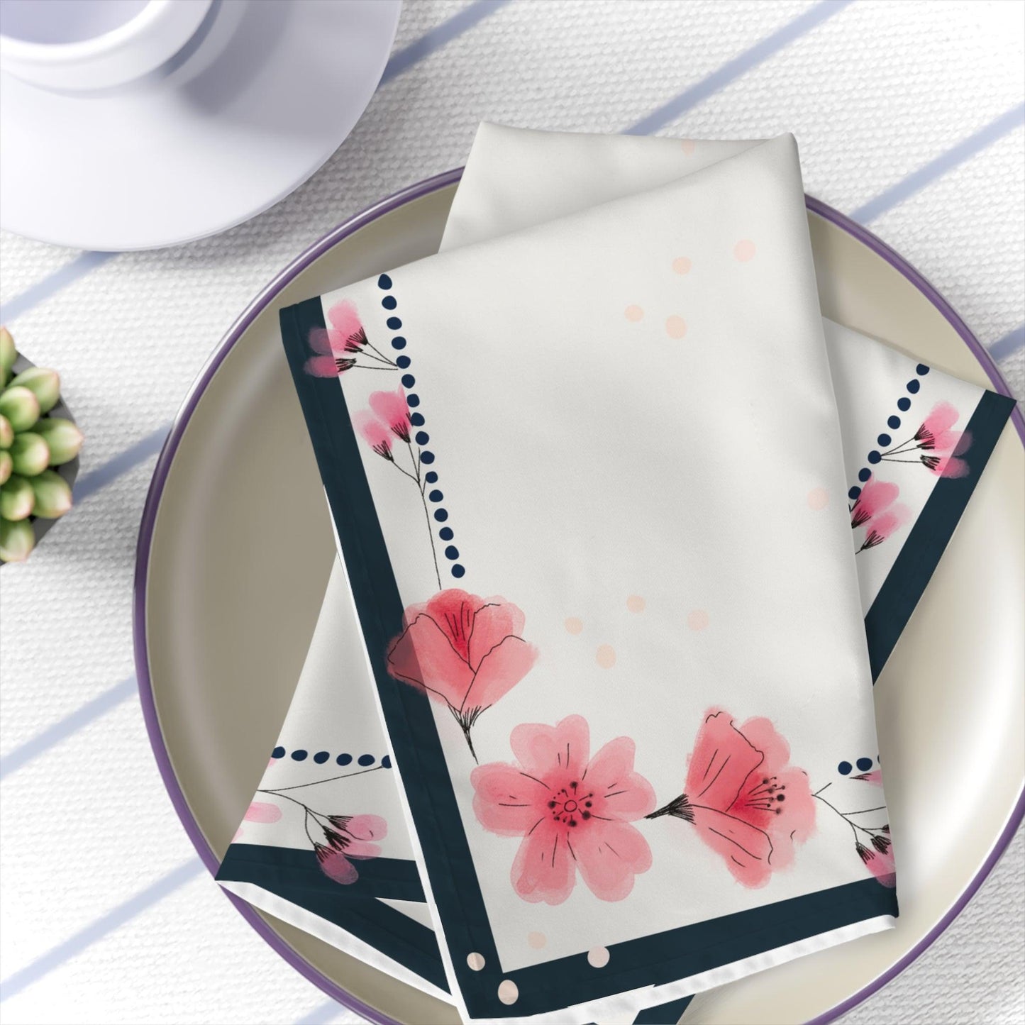 Cherry Blossom Cloth Napkins, Set of 4 - GroveWisdom