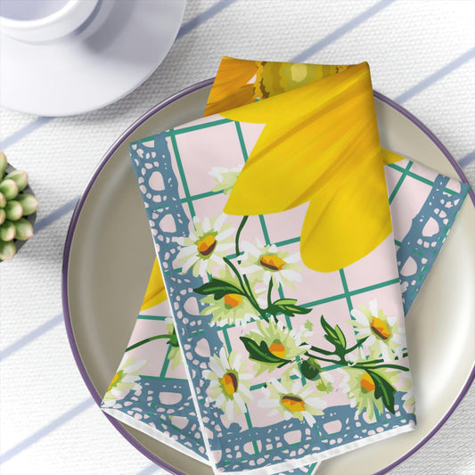 Daisies Cloth Napkins, set of 4 - GroveWisdom