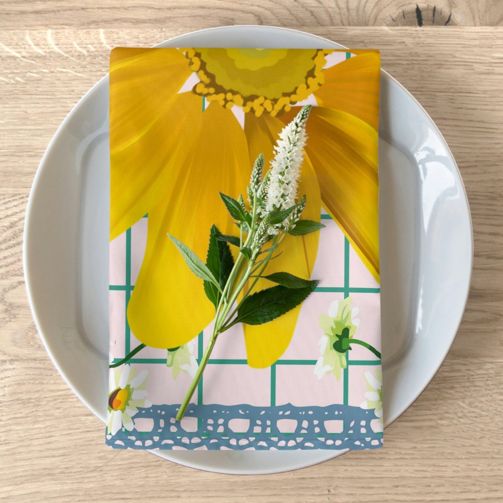 Daisies Cloth Napkins, set of 4 - GroveWisdom