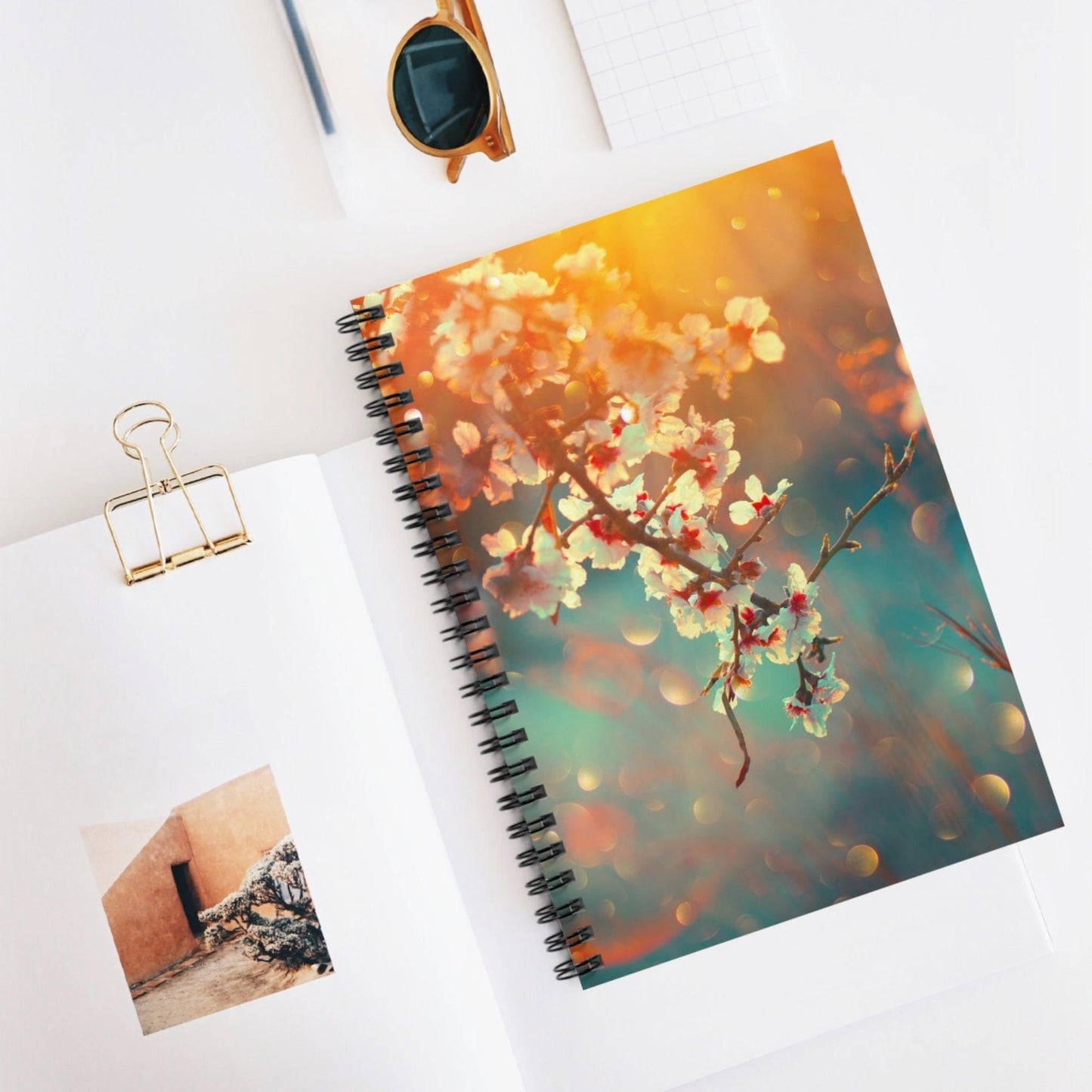 Dawn Cherry Blossoms Spiral Notebook - Ruled Line - GroveWisdom