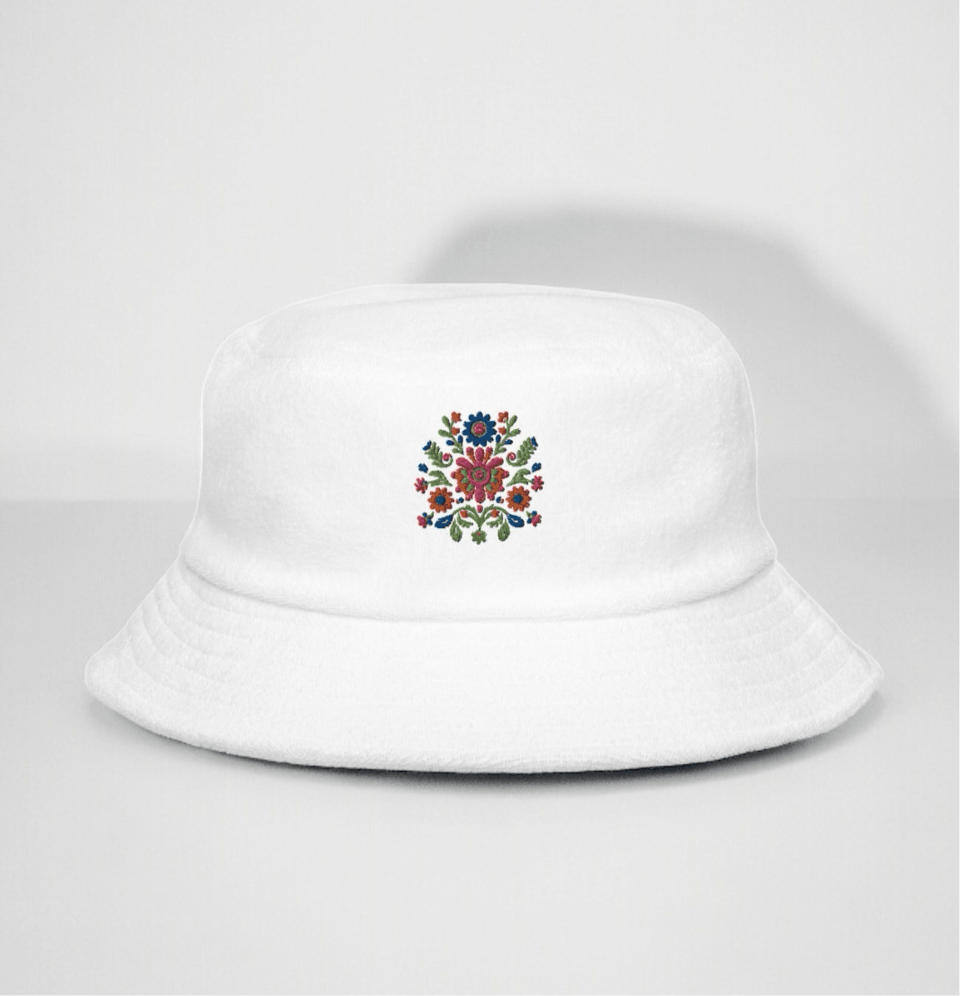 Embroidered Terry Cloth Bucket Hat - GroveWisdom