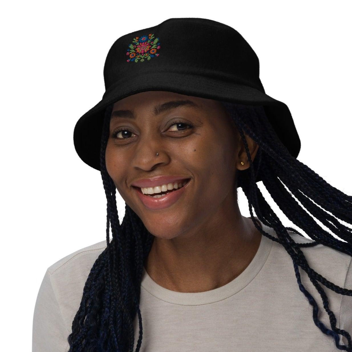 Embroidered Terry Cloth Bucket Hat - GroveWisdom