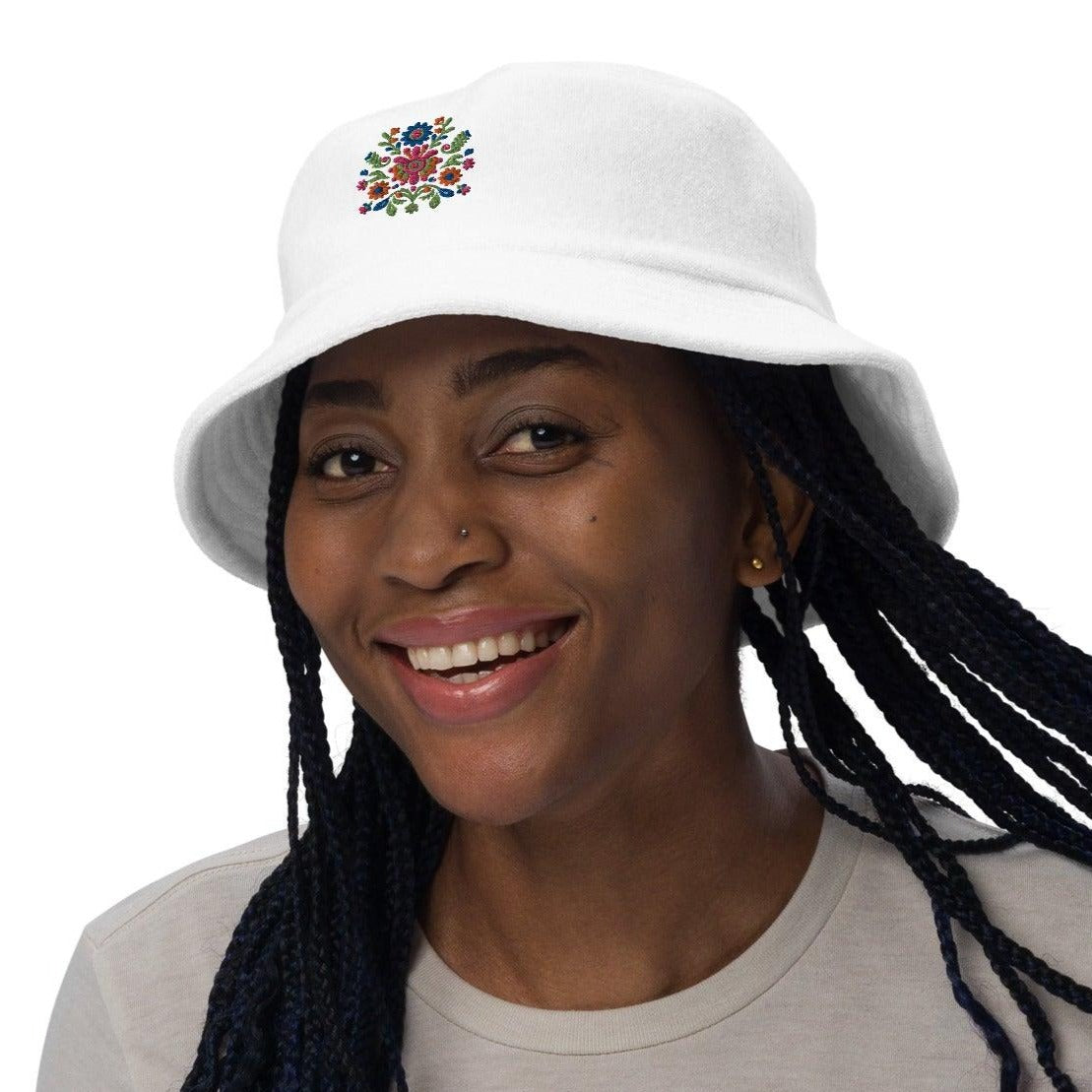 Embroidered Terry Cloth Bucket Hat - GroveWisdom