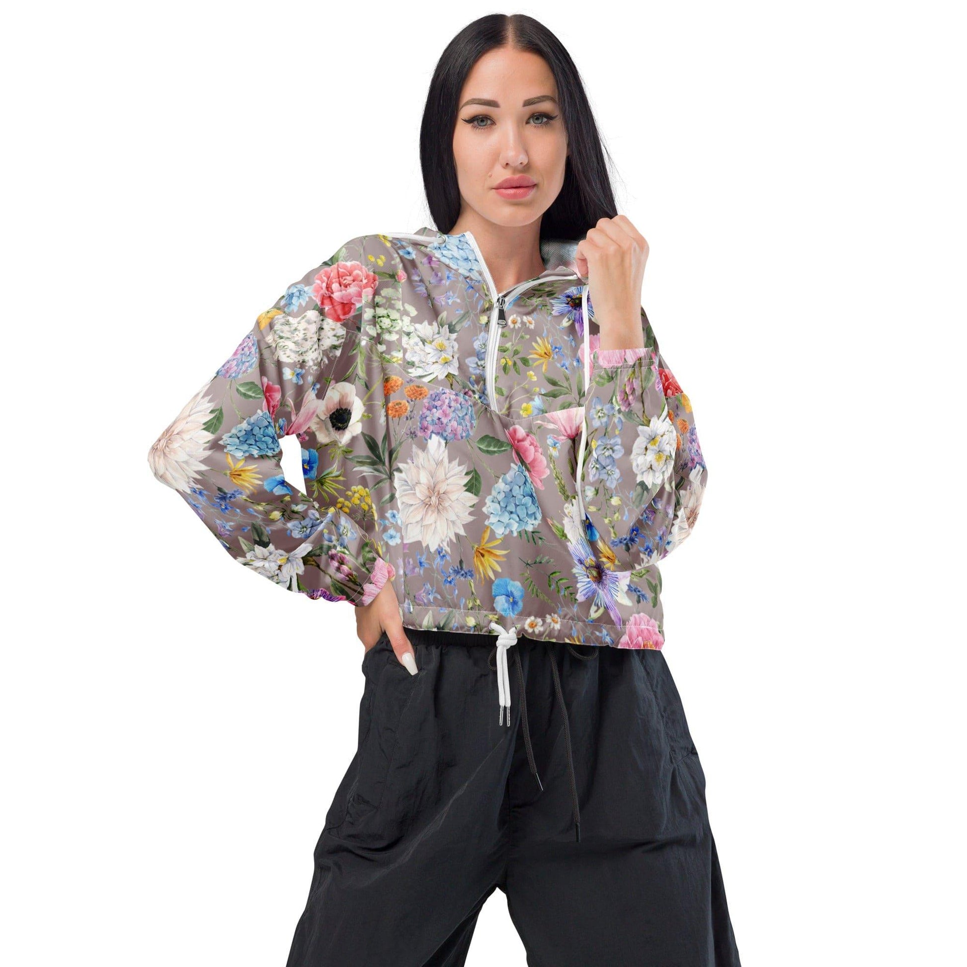 Fleur Women’s cropped windbreaker - GroveWisdom