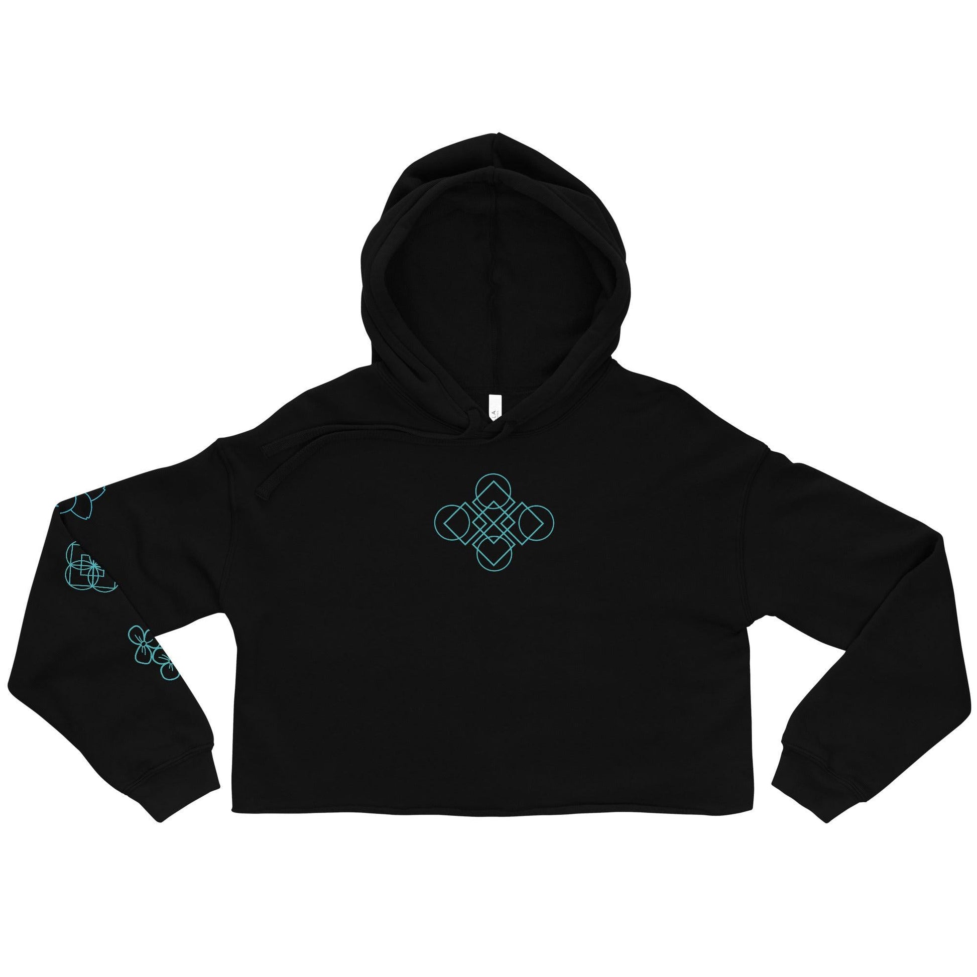 Garden Geometric Design Crop Hoodie - GroveWisdom