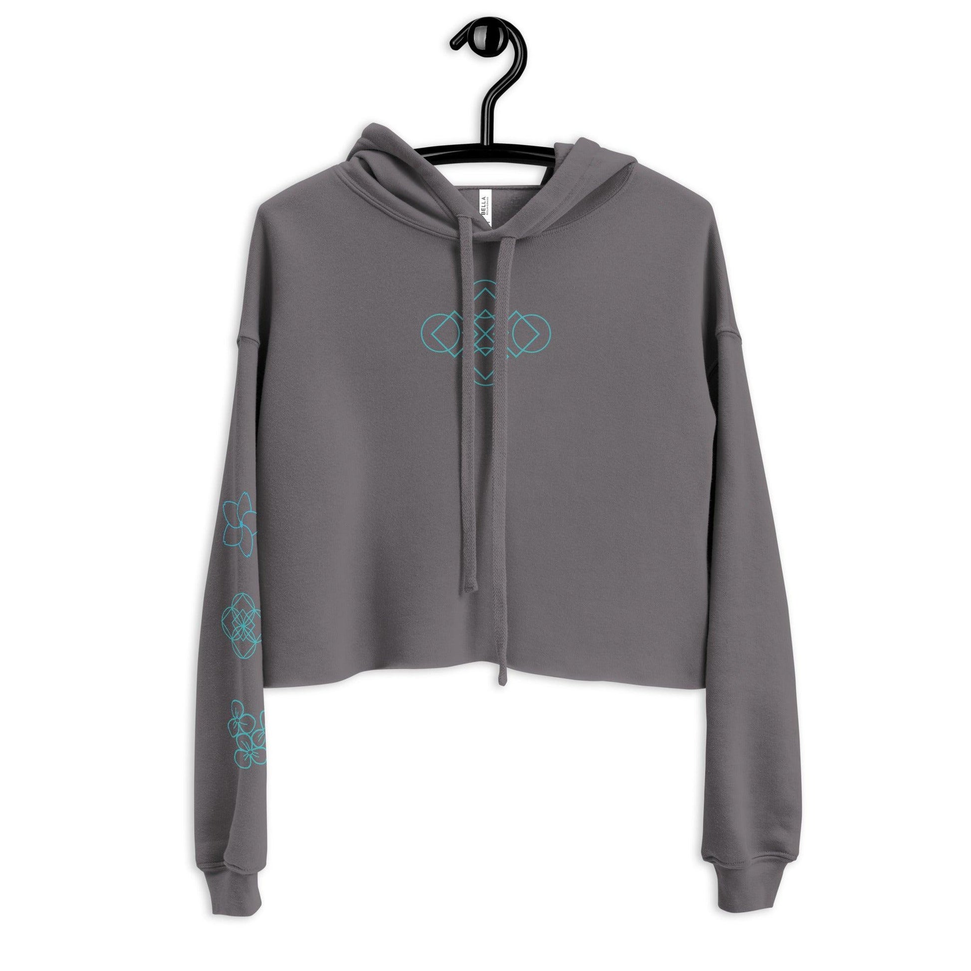 Garden Geometric Design Crop Hoodie - GroveWisdom