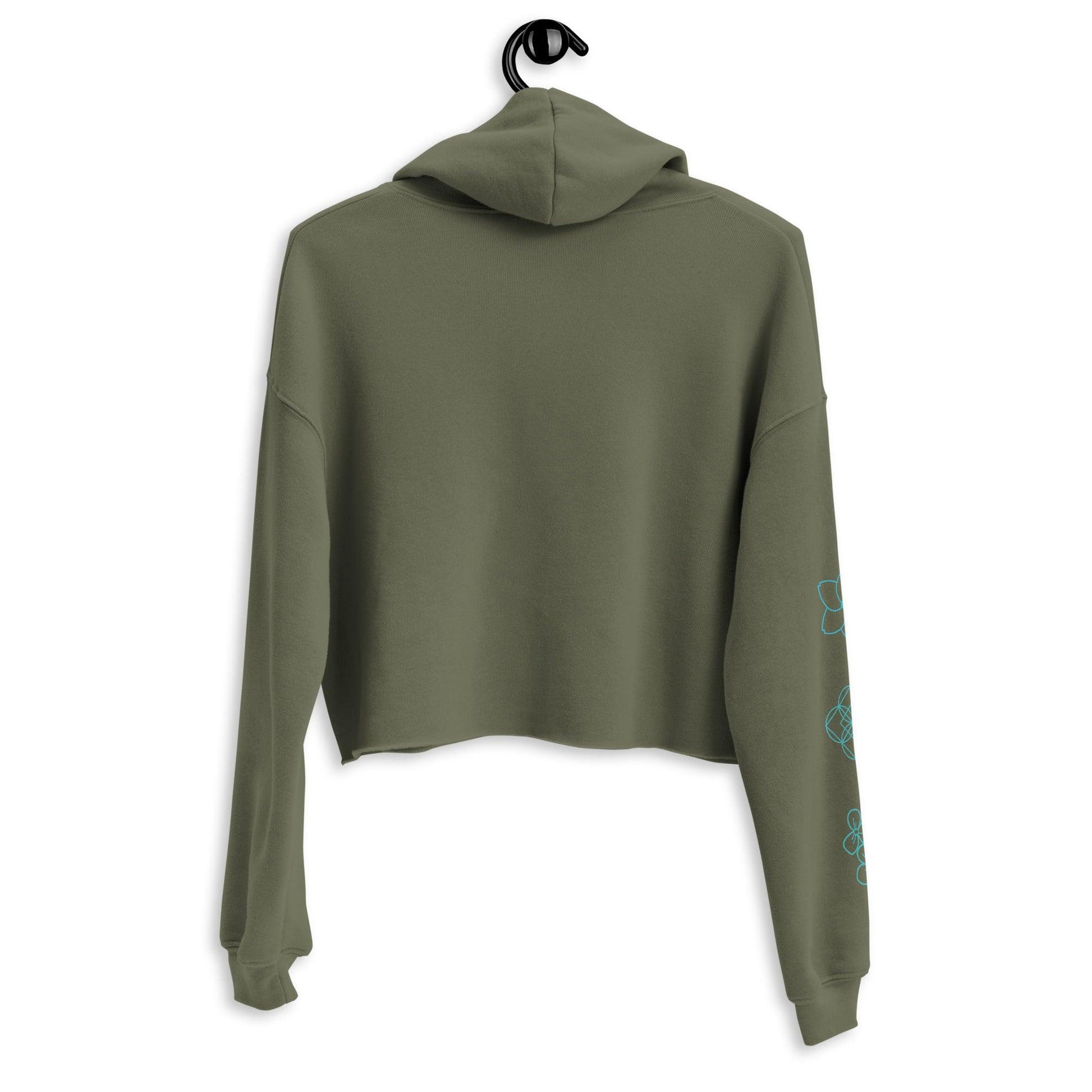 Garden Geometric Design Crop Hoodie - GroveWisdom