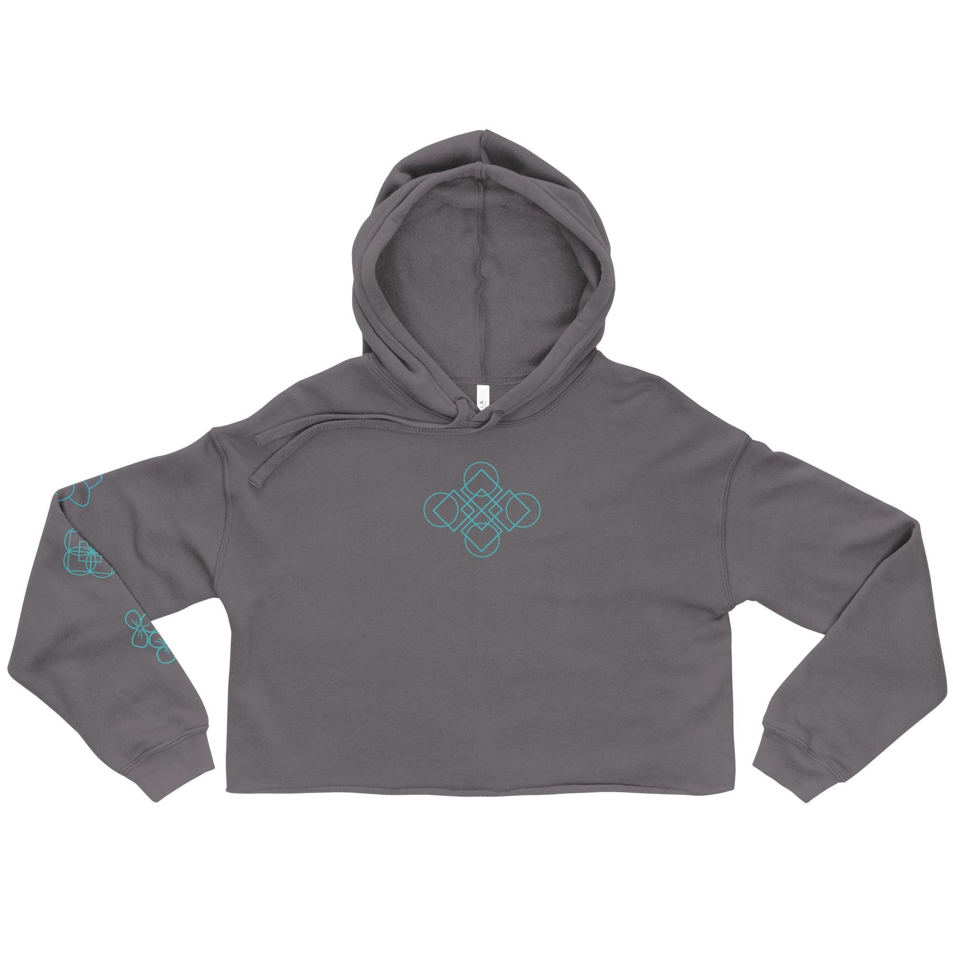 Garden Geometric Design Crop Hoodie - GroveWisdom