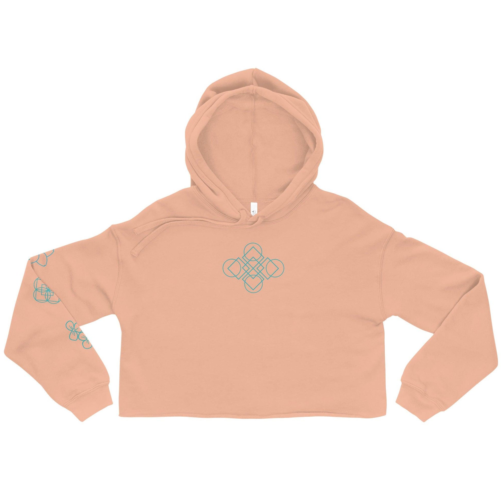 Garden Geometric Design Crop Hoodie - GroveWisdom