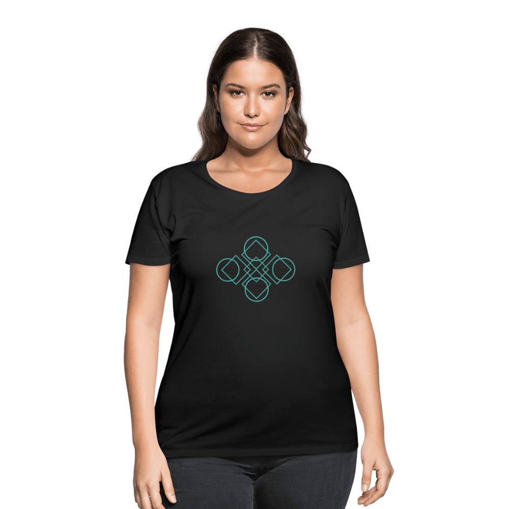 Garden Geometric Design Women’s Curvy T-Shirt - GroveWisdom