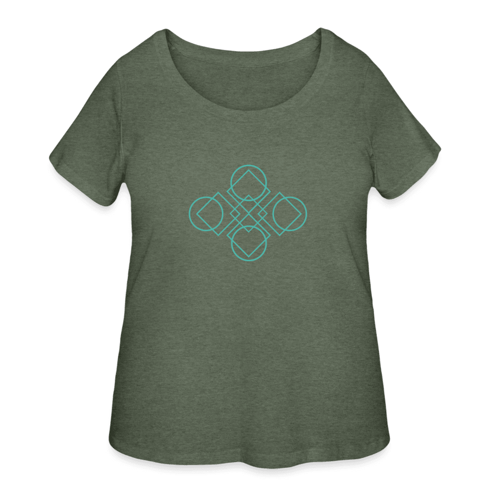 Garden Geometric Design Women’s Curvy T-Shirt - GroveWisdom