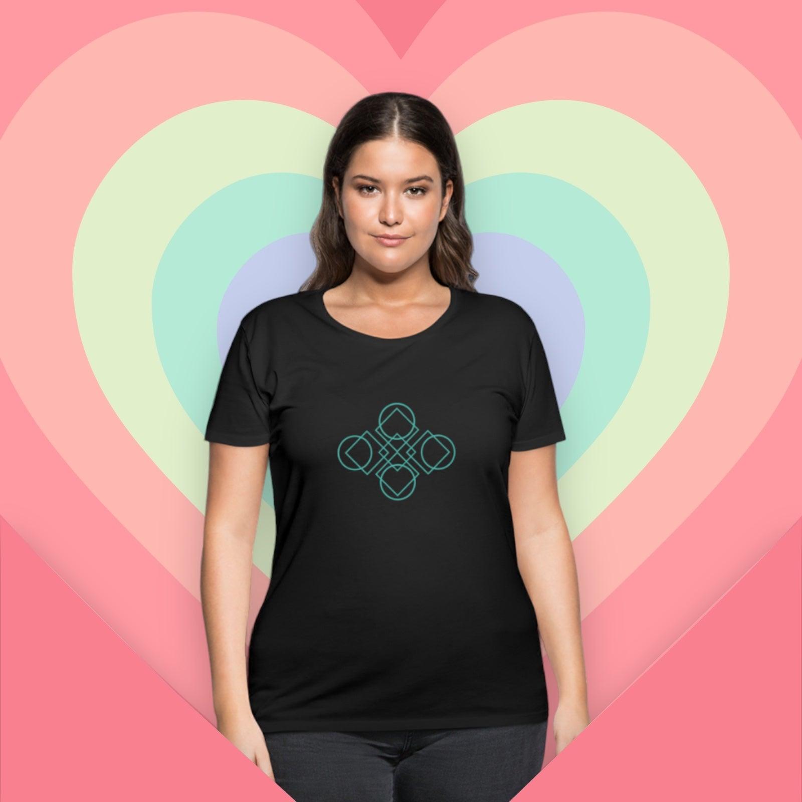 Garden Geometric Design Women’s Curvy T-Shirt - GroveWisdom