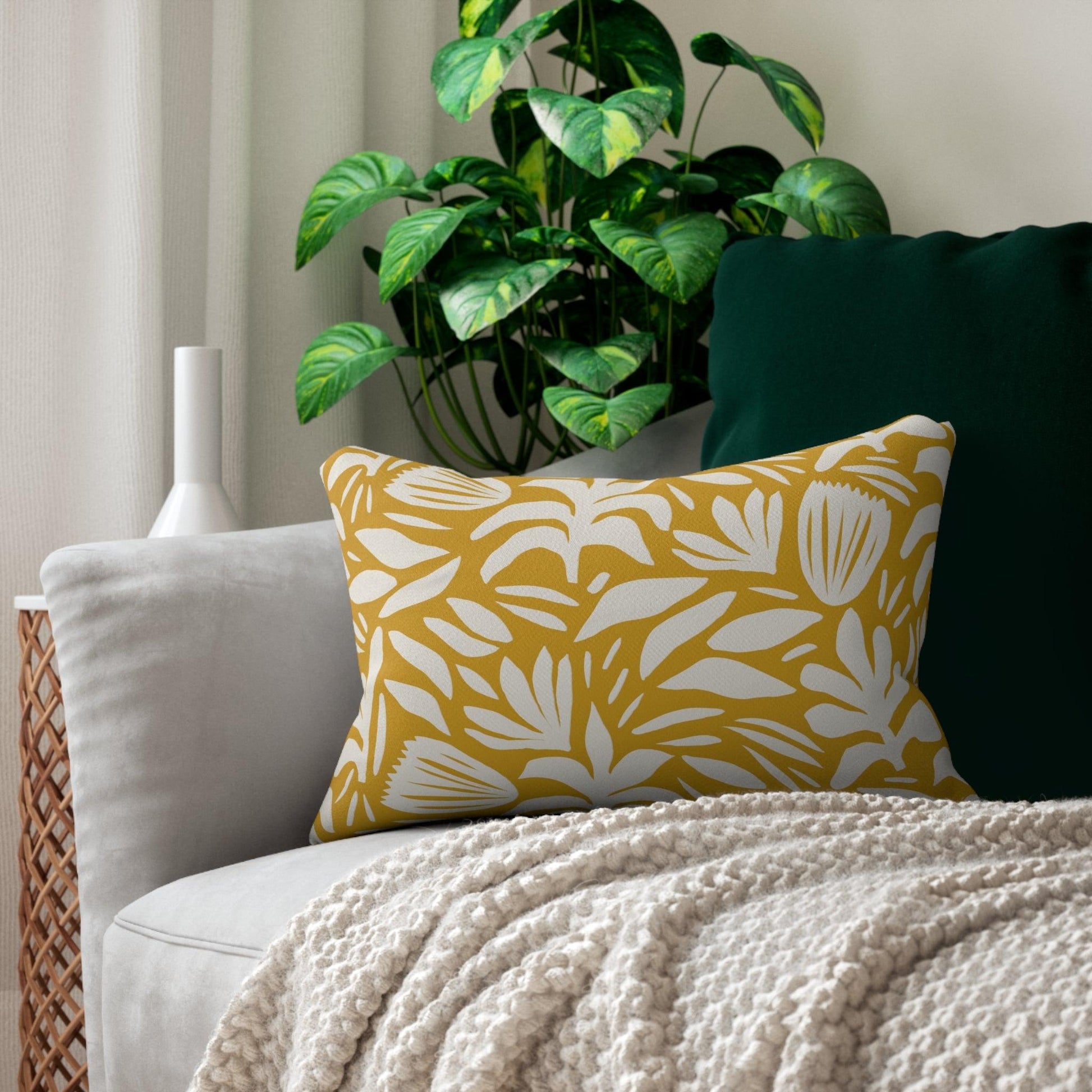 Goldenrod Botanical Lumbar Pillow - GroveWisdom