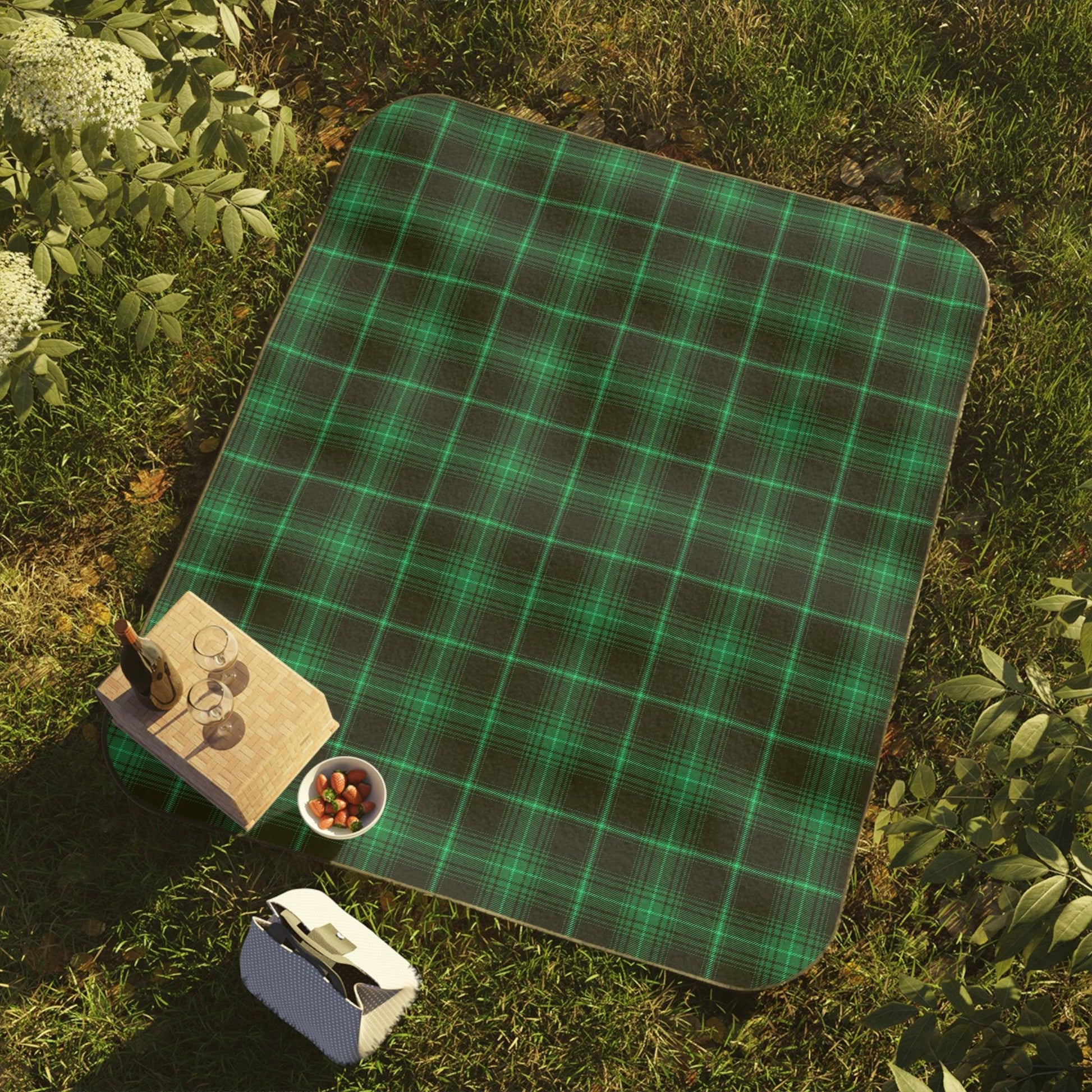 Green Plaid Picnic Blanket - GroveWisdom