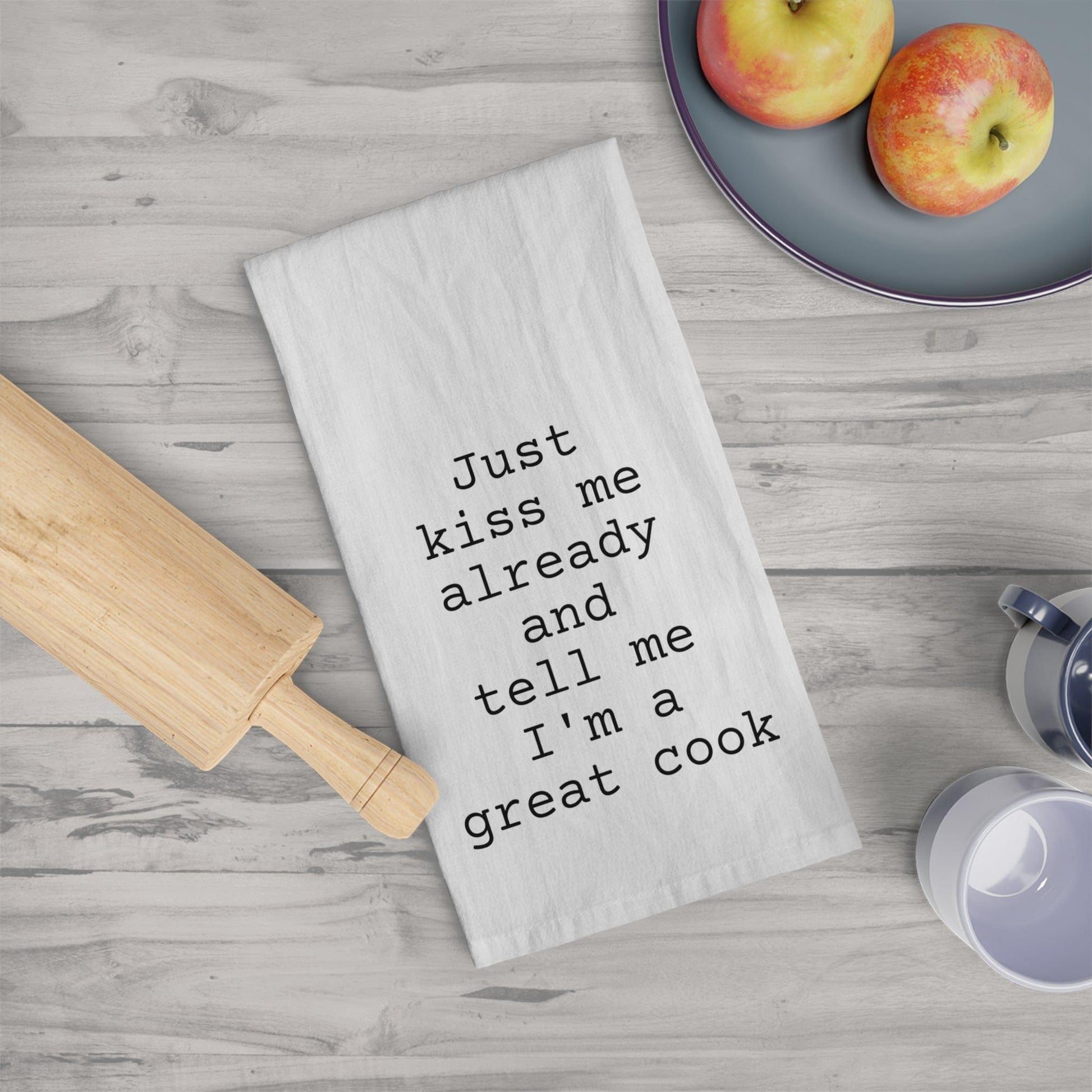 Kiss the Cook Tea Towel - GroveWisdom