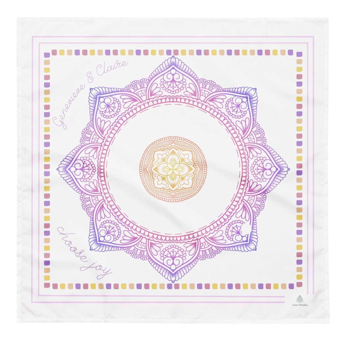 Mandala White Bandana - GroveWisdom