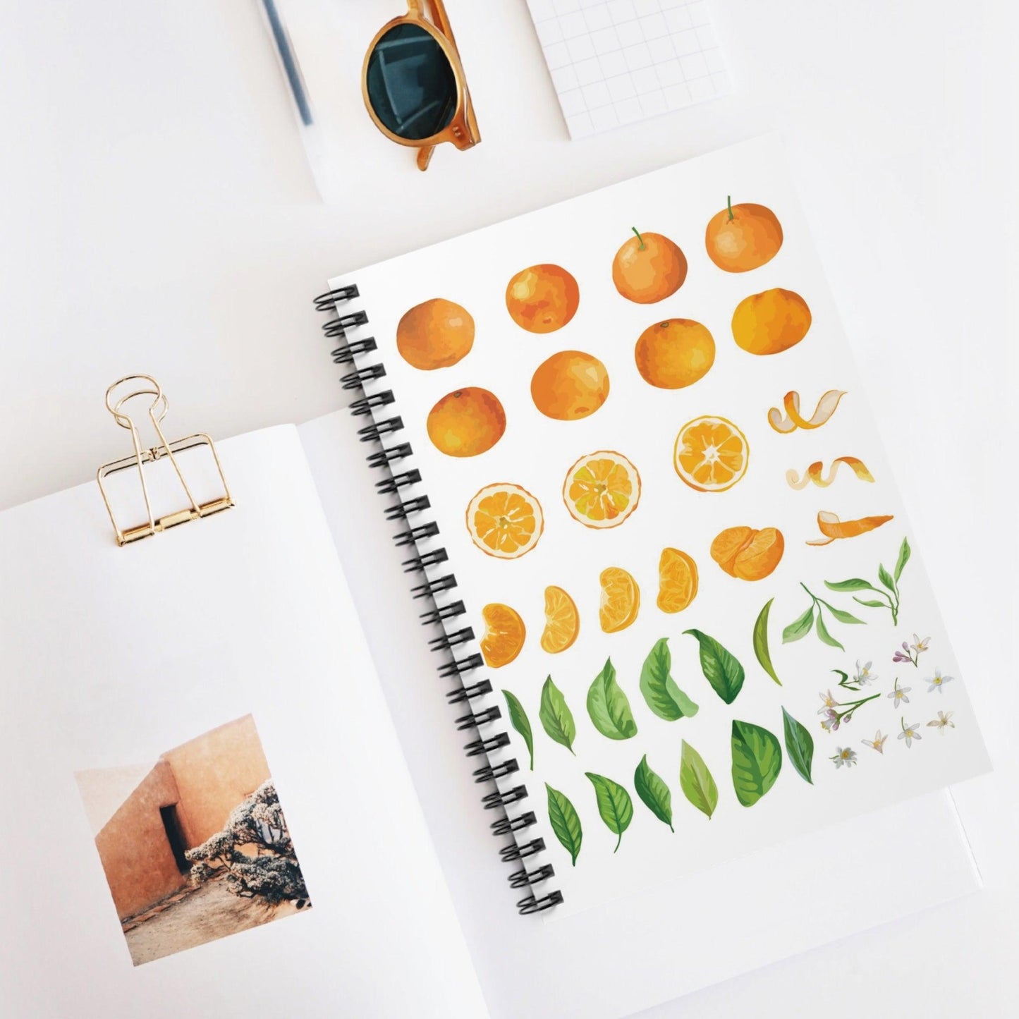 Mandarin Orange Botanical Spiral Notebook - GroveWisdom