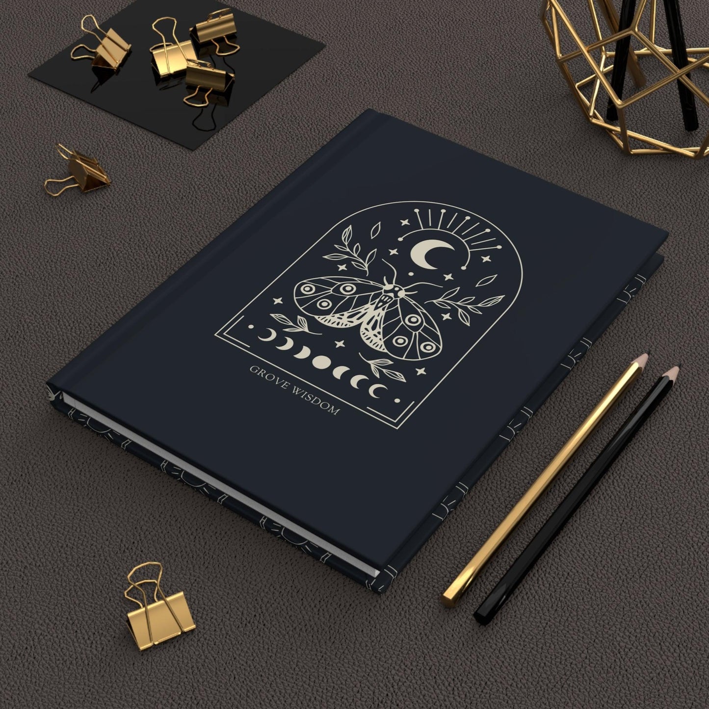 Moonlit Moth Hardcover Journal - GroveWisdom