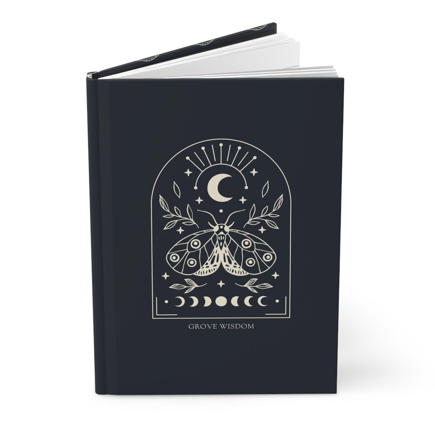 Moonlit Moth Hardcover Journal - GroveWisdom