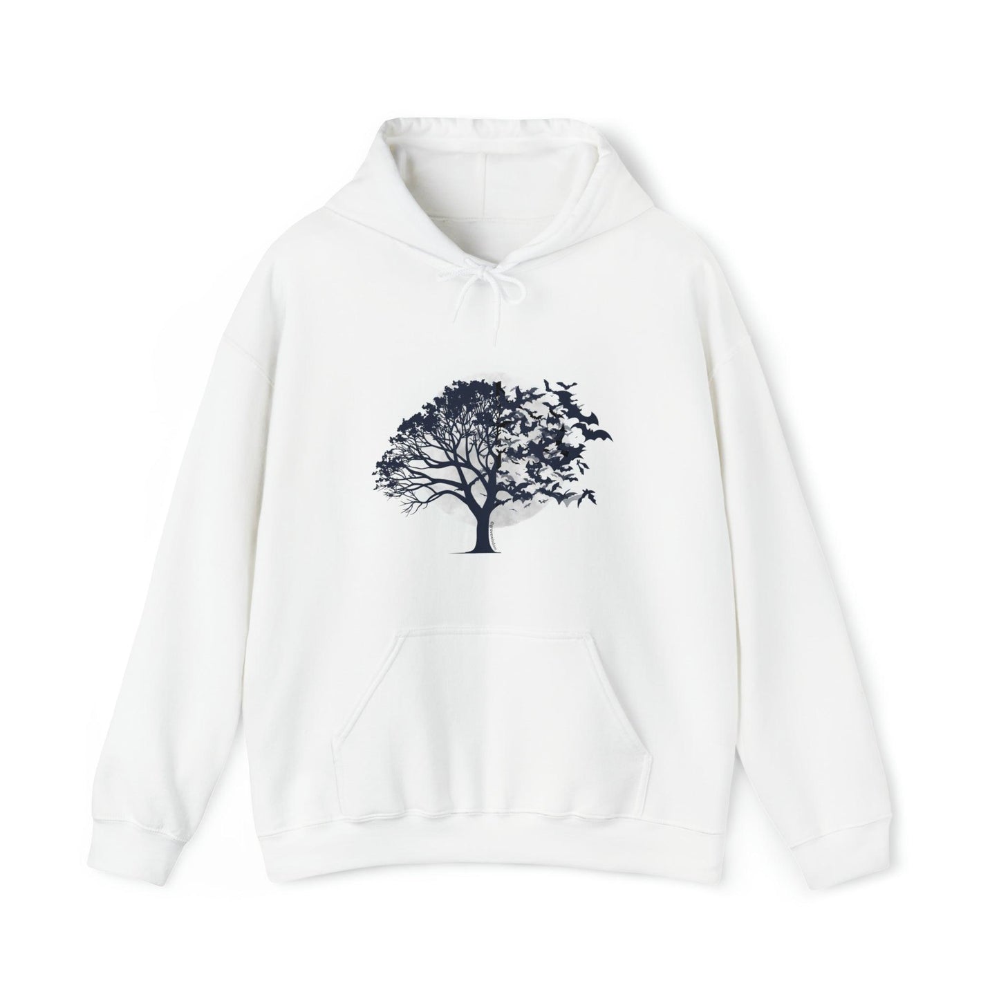 Moonlit Tree with Bats Unisex Heavy Blend™ Hoodie - GroveWisdom