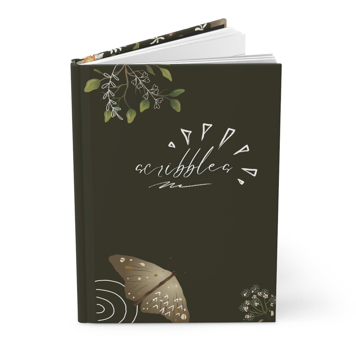 Moth Scribbles Hardcover Notebook - GroveWisdom