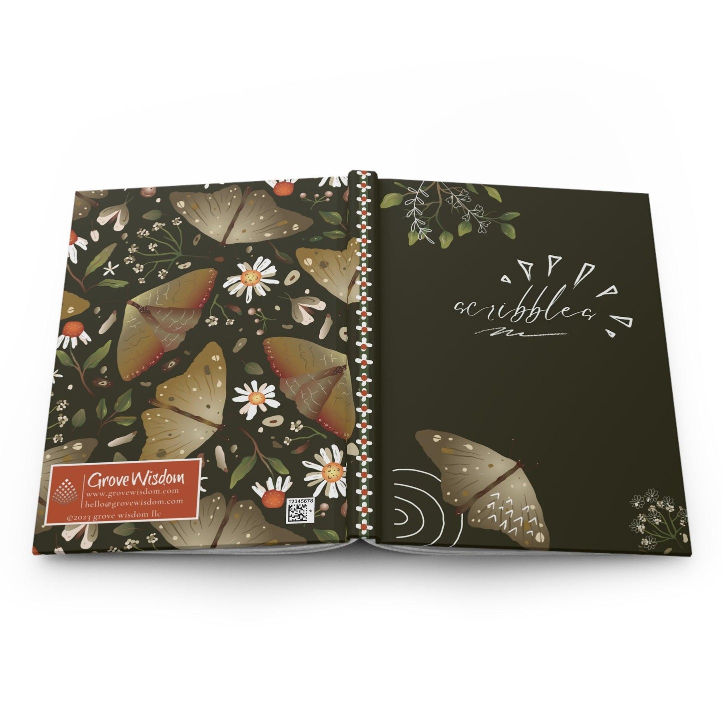 Moth Scribbles Hardcover Notebook - GroveWisdom