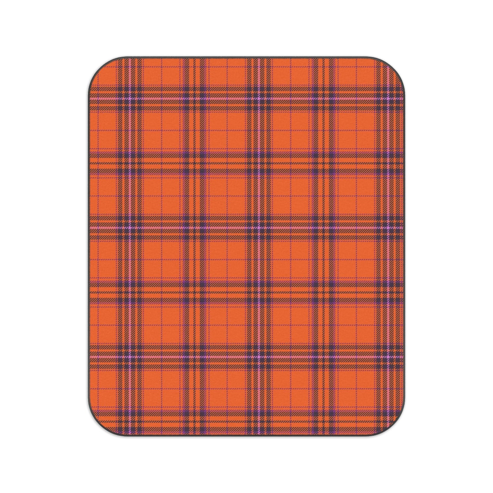 Orange Tartan Picnic Blanket - GroveWisdom