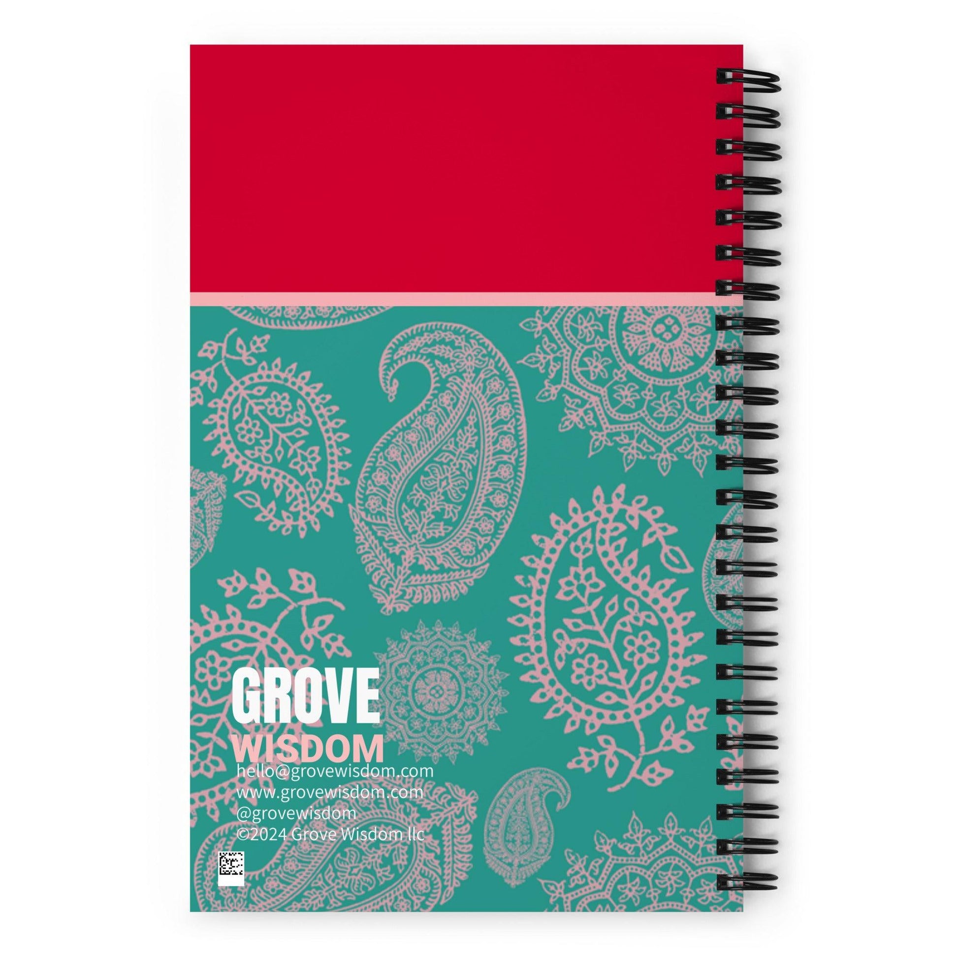 Paisley Color Block Spiral notebook - GroveWisdom