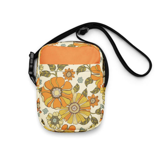 Retro Flowers Utility crossbody bag - GroveWisdom