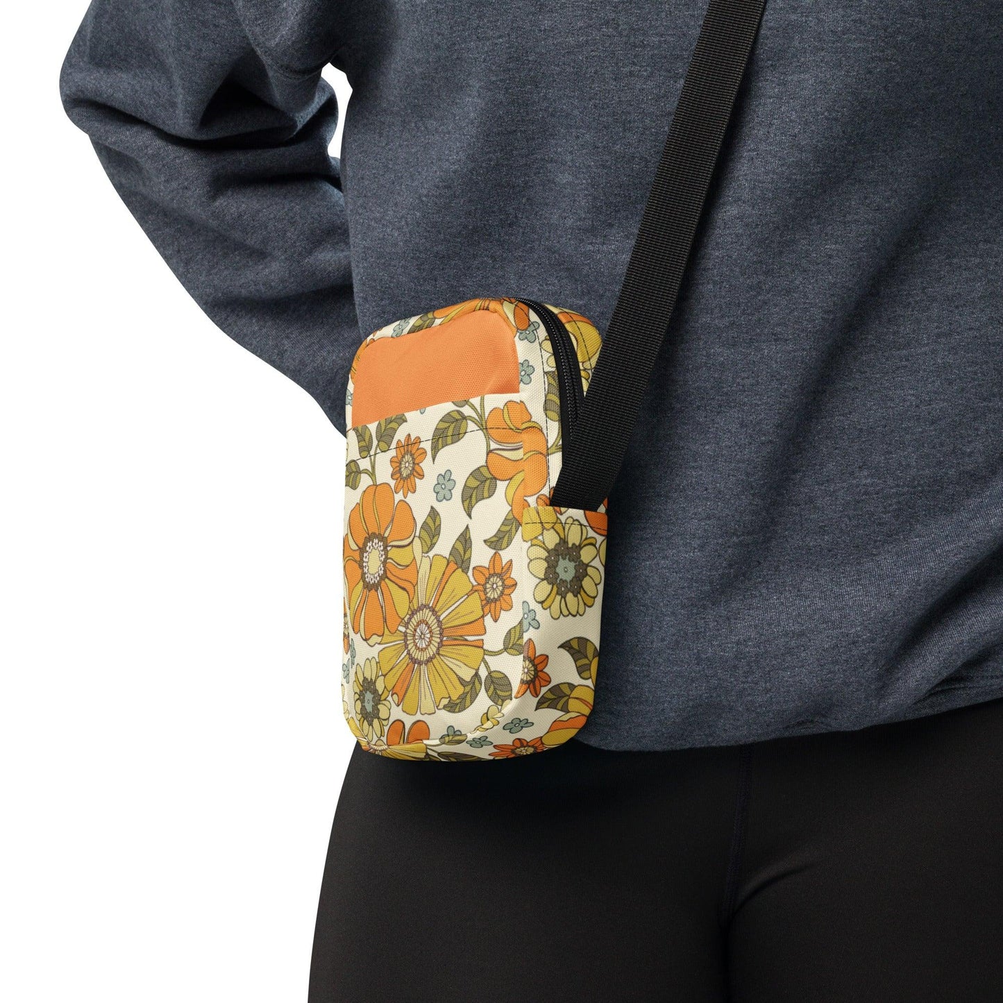 Retro Flowers Utility crossbody bag - GroveWisdom