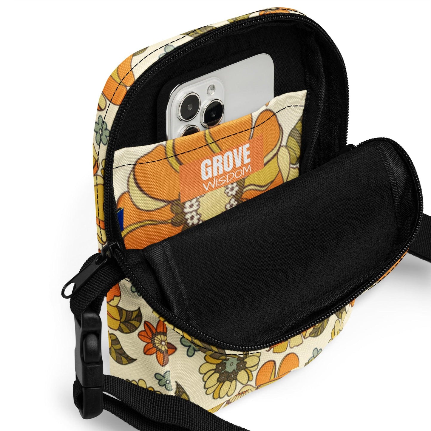 Retro Flowers Utility crossbody bag - GroveWisdom