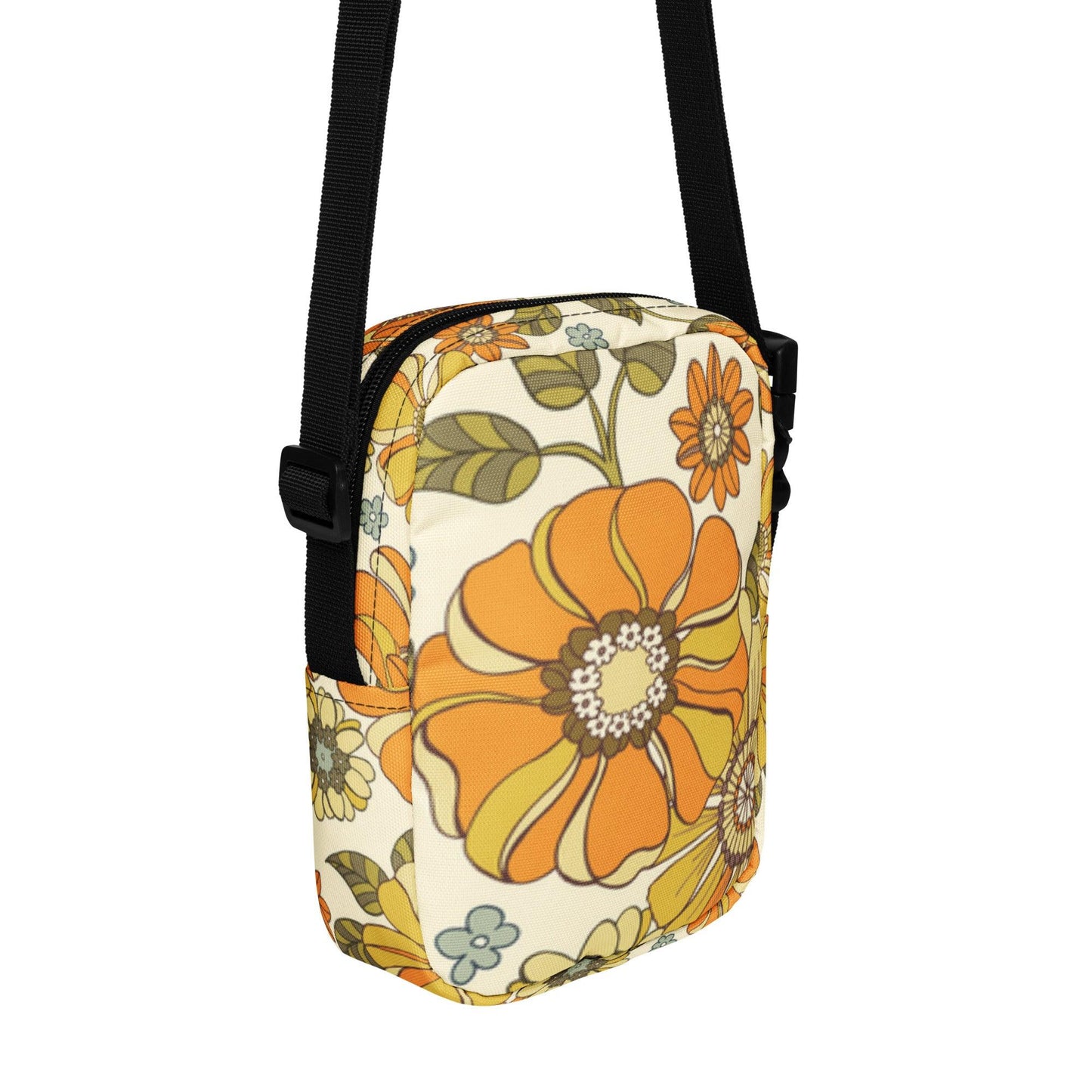 Retro Flowers Utility crossbody bag - GroveWisdom