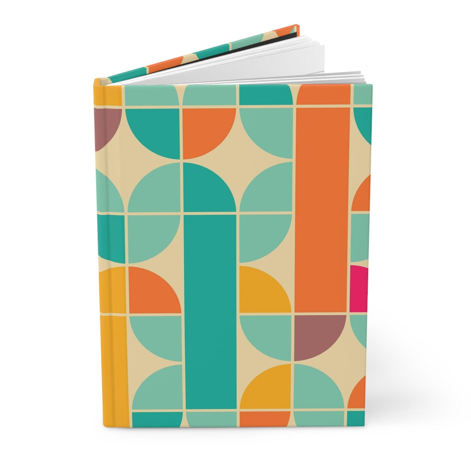 Retro Geometric Petals Hardcover Journal Matte - GroveWisdom