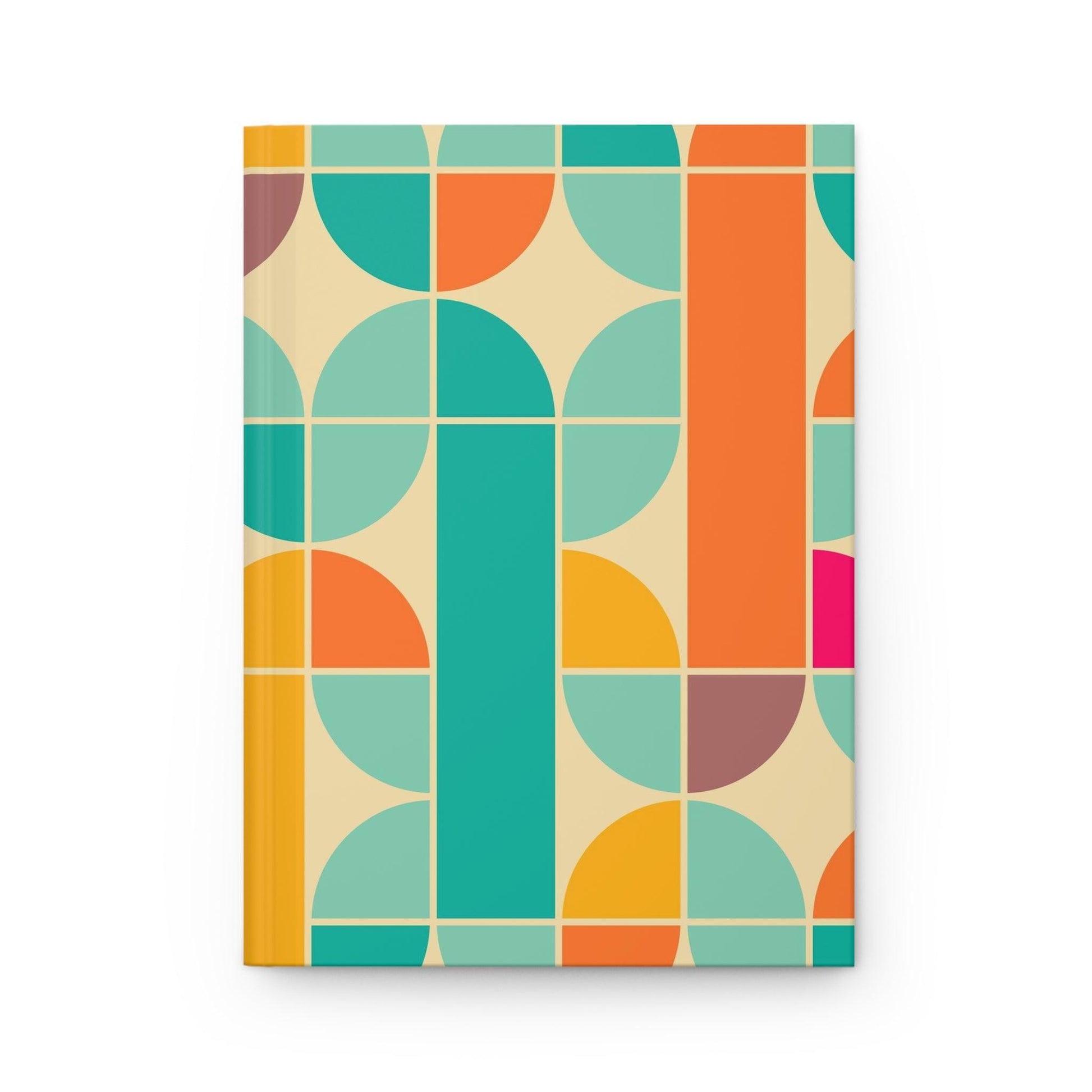 Retro Geometric Petals Hardcover Journal Matte - GroveWisdom