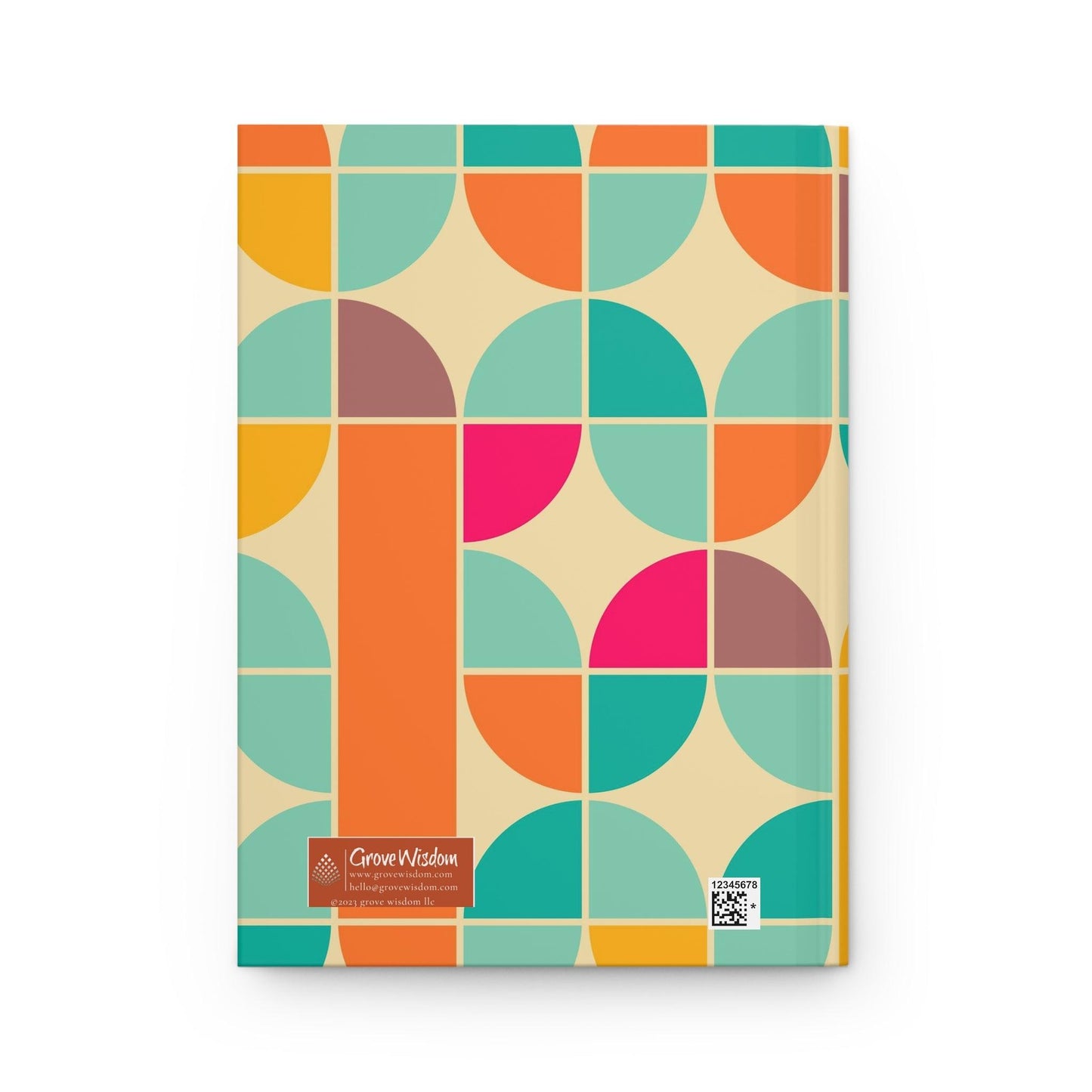 Retro Geometric Petals Hardcover Journal Matte - GroveWisdom