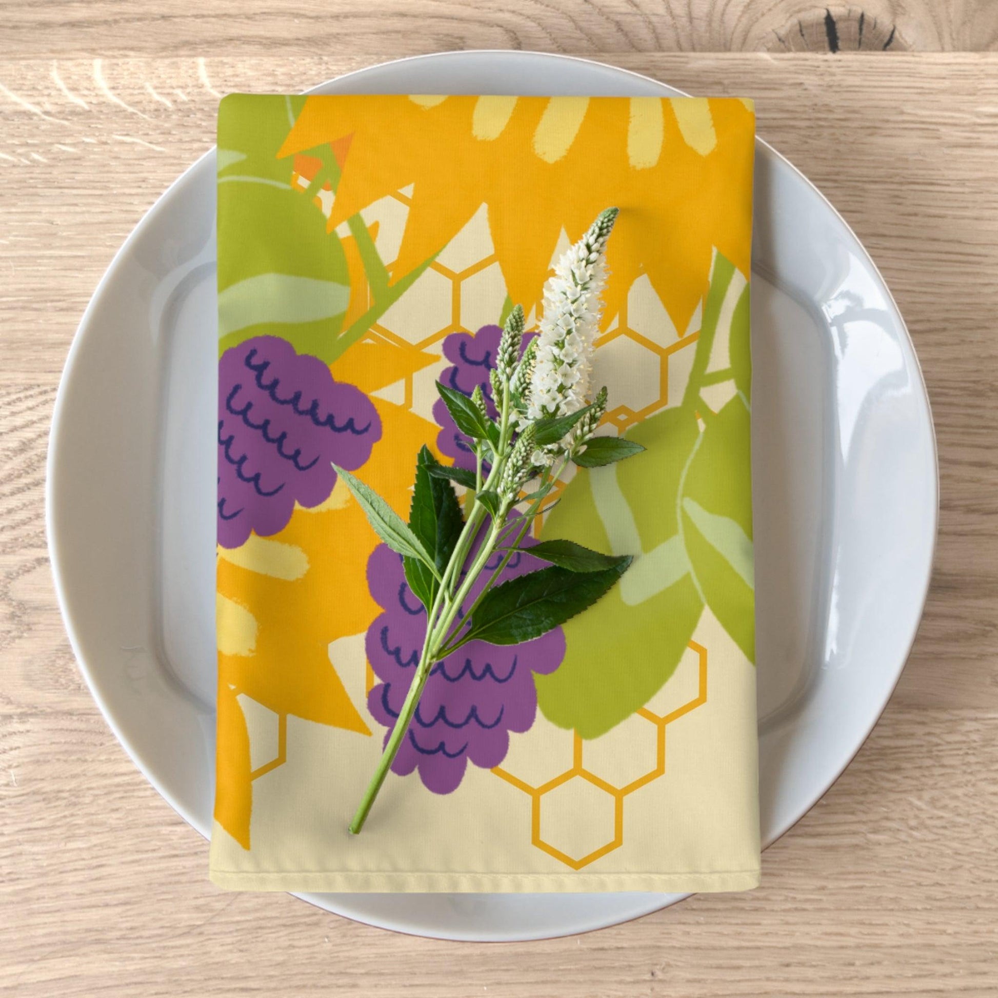 Sunflower Honeybee Cloth Napkins, Set of 4 - GroveWisdom