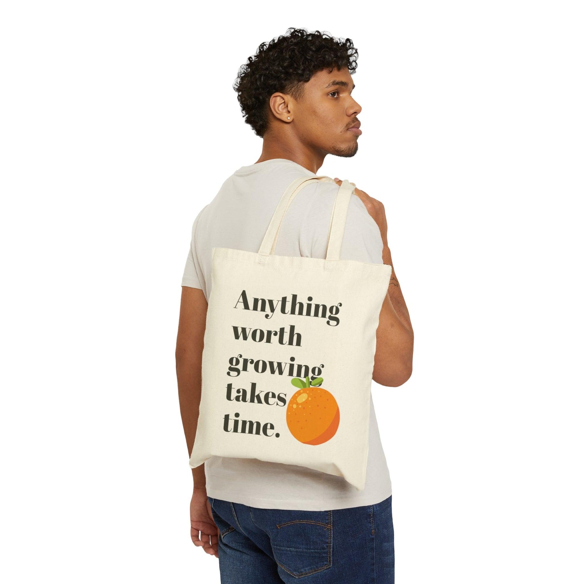 Takes Time Canvas Tote Bag - GroveWisdom