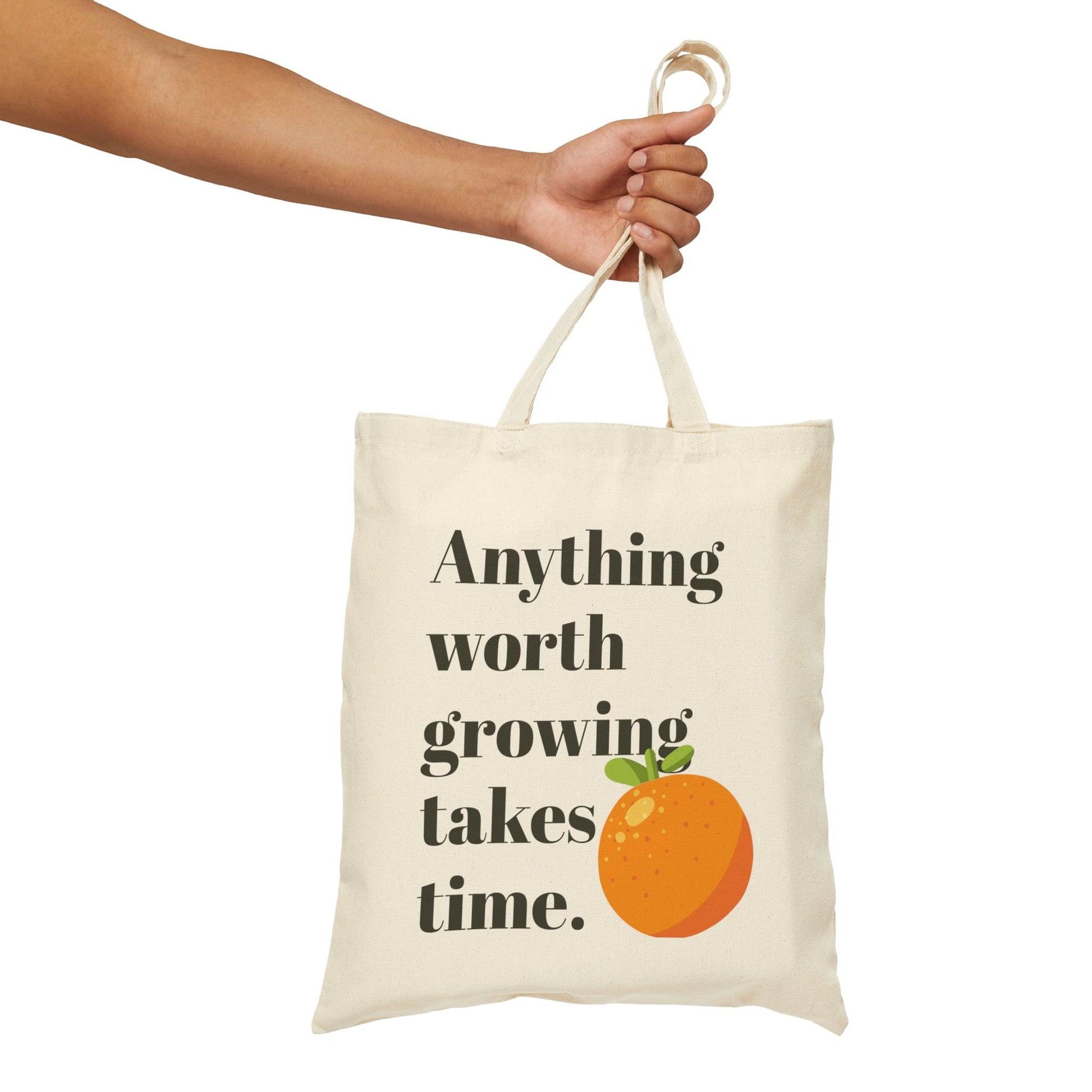 Takes Time Canvas Tote Bag - GroveWisdom