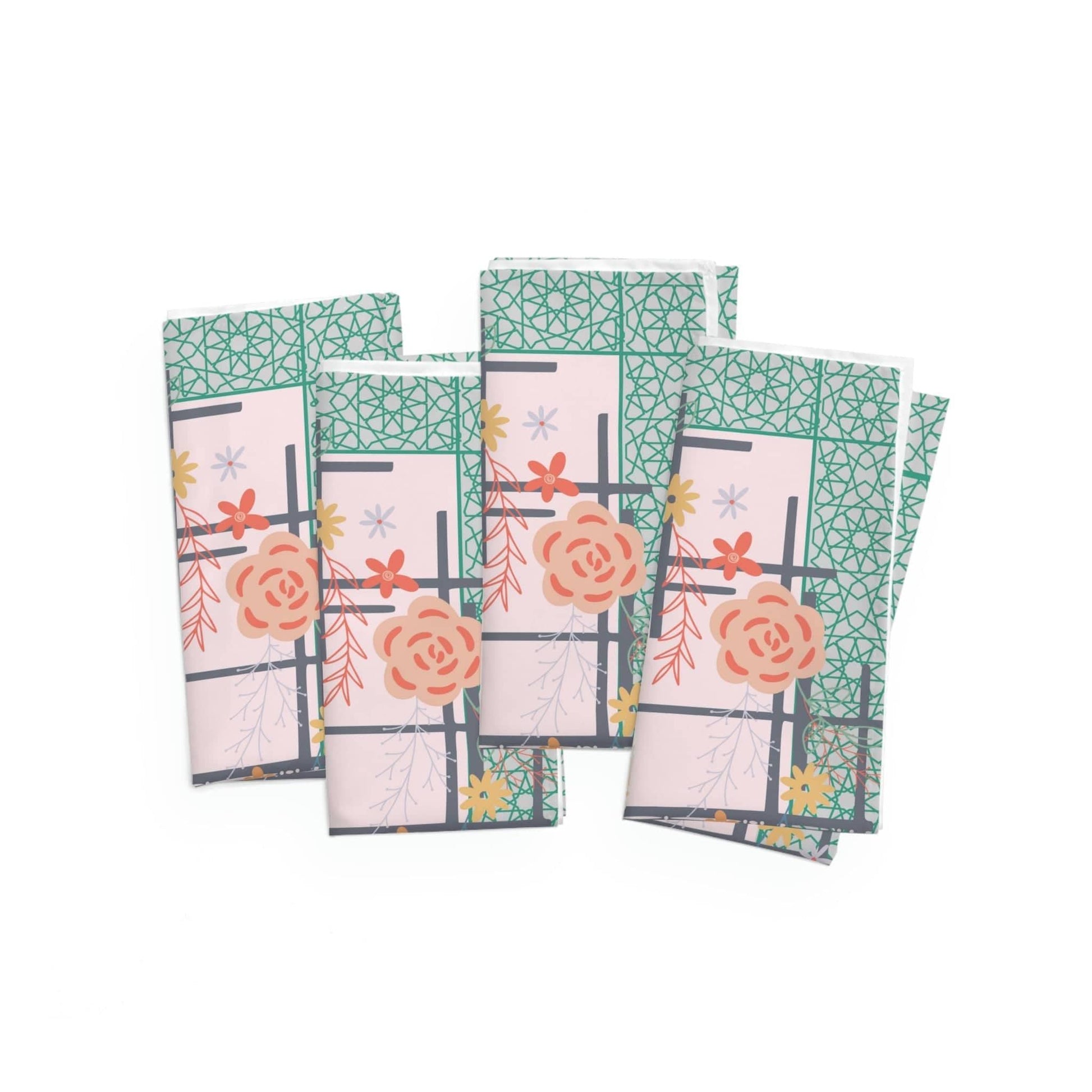 Wild Rose Cloth Napkins, Set of 4 - GroveWisdom